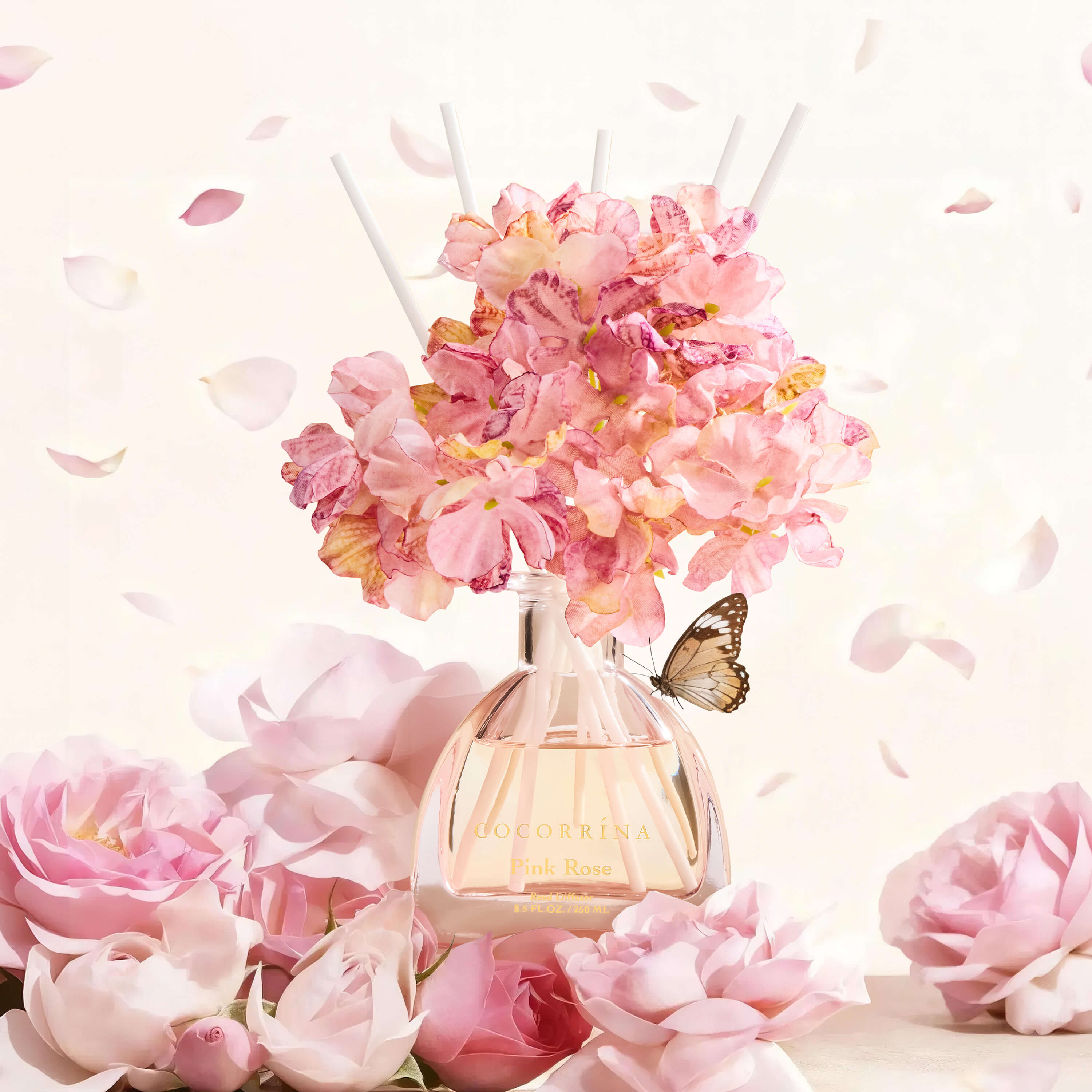 COCORRÍNA Pink Rose Simple Luxe Reed Diffuser Set