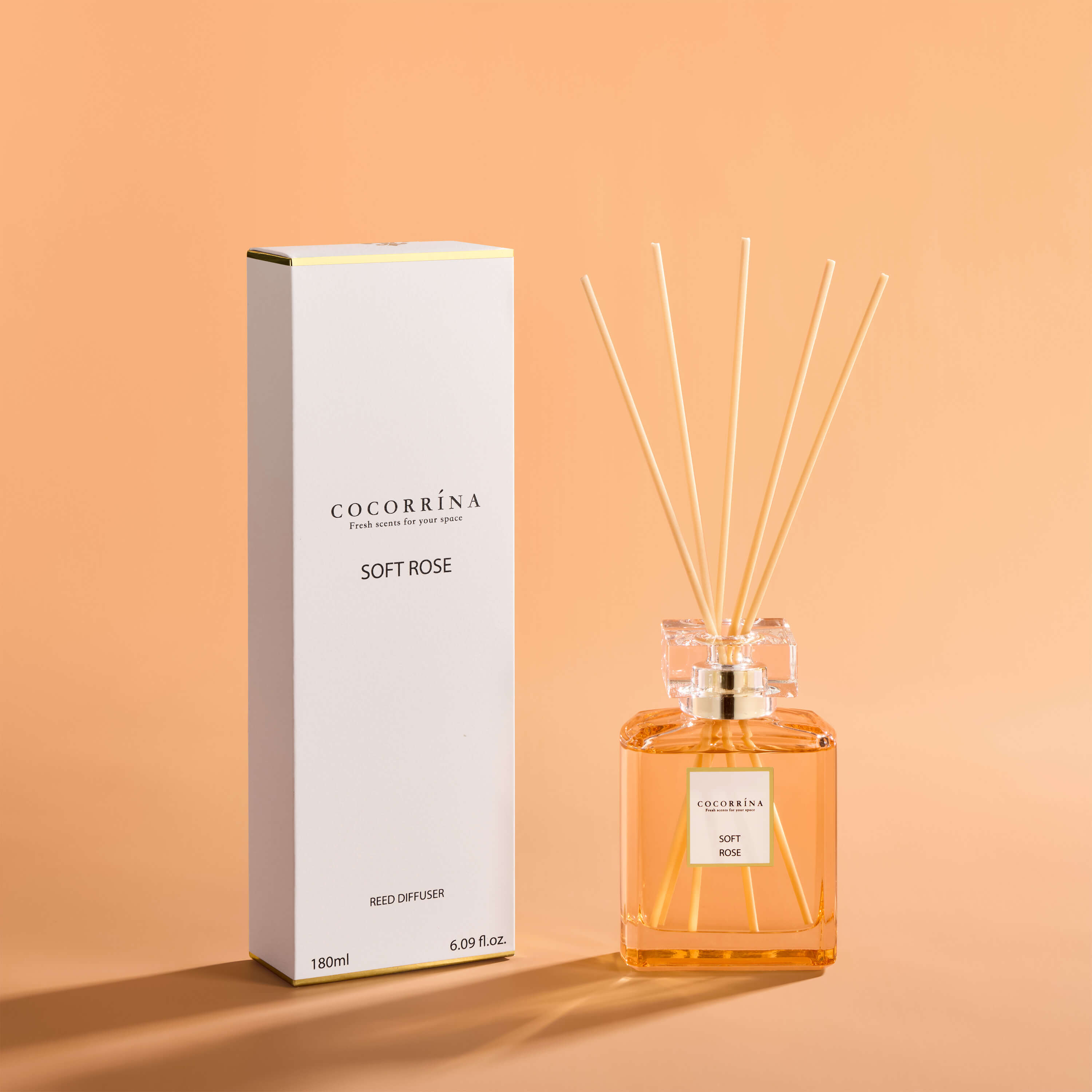 Set de difusor de varillas de perfume Rosa Suave COCORRÍNA