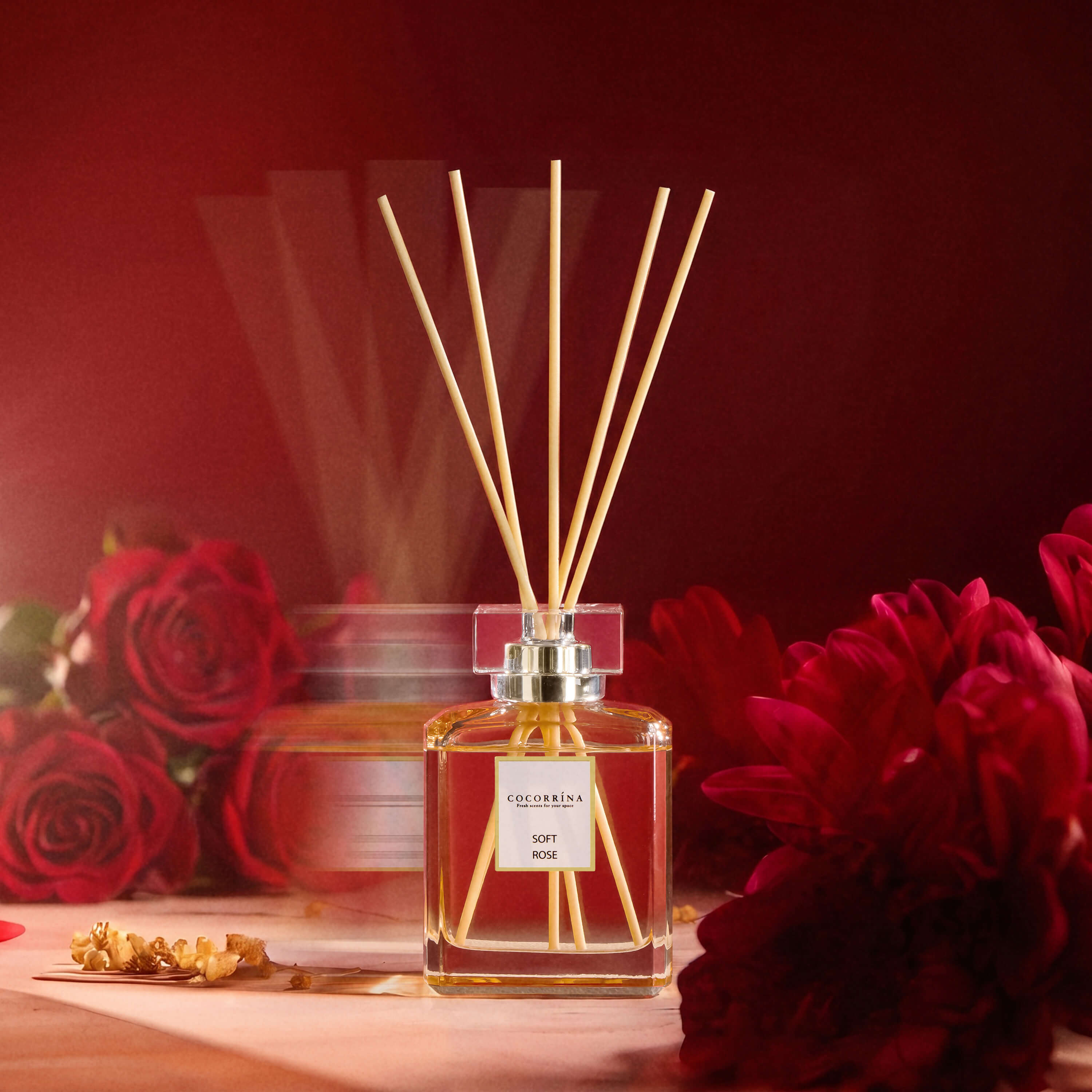 Set de difusor de varillas de perfume Rosa Suave COCORRÍNA