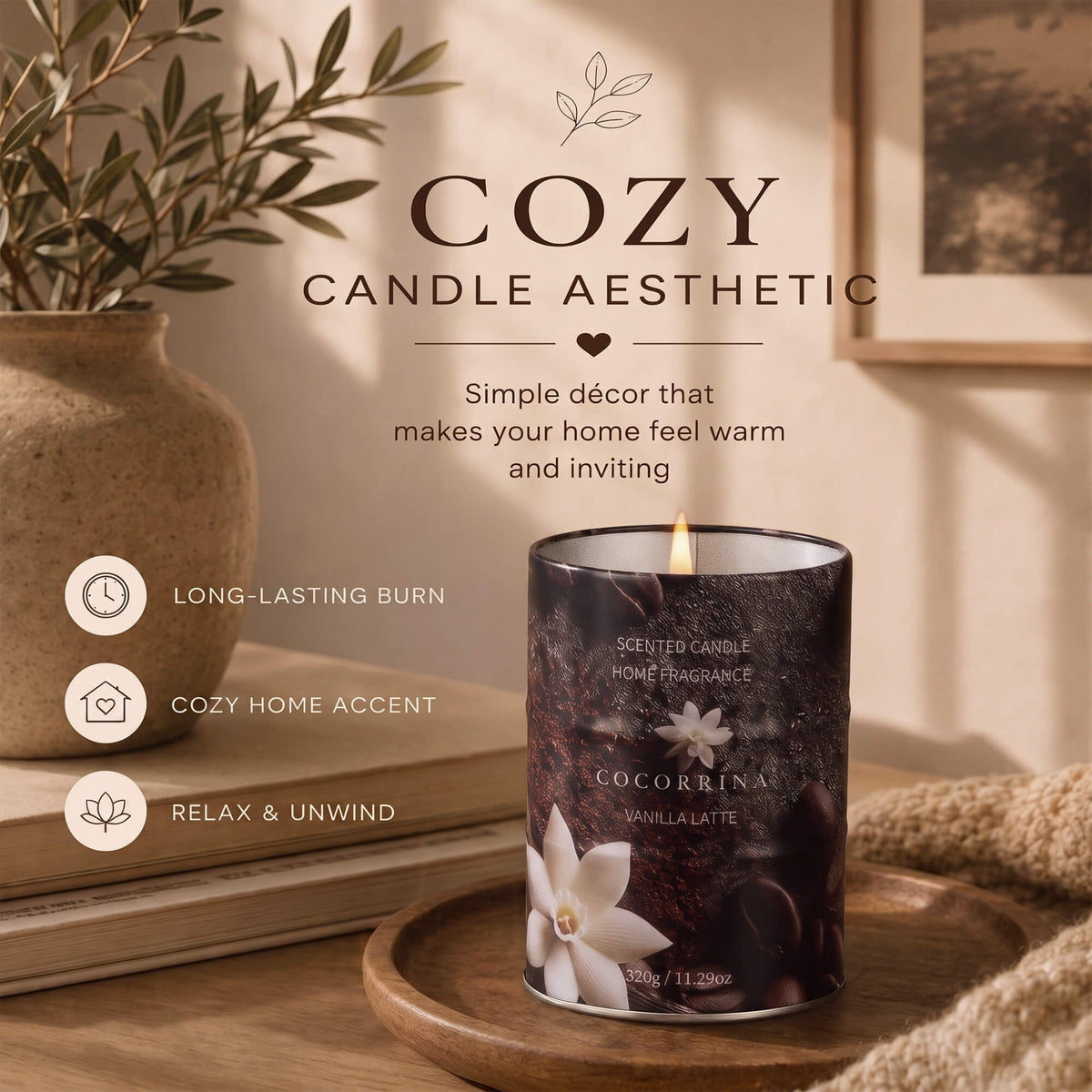 COCORRÍNA Vanilla Late Candle 11.29oz