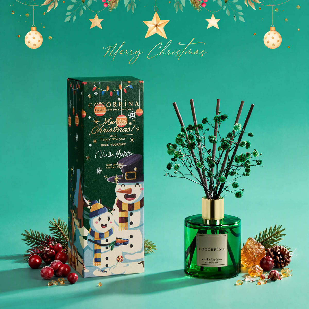 COCORRÍNA Christmas Reed Diffuser Set