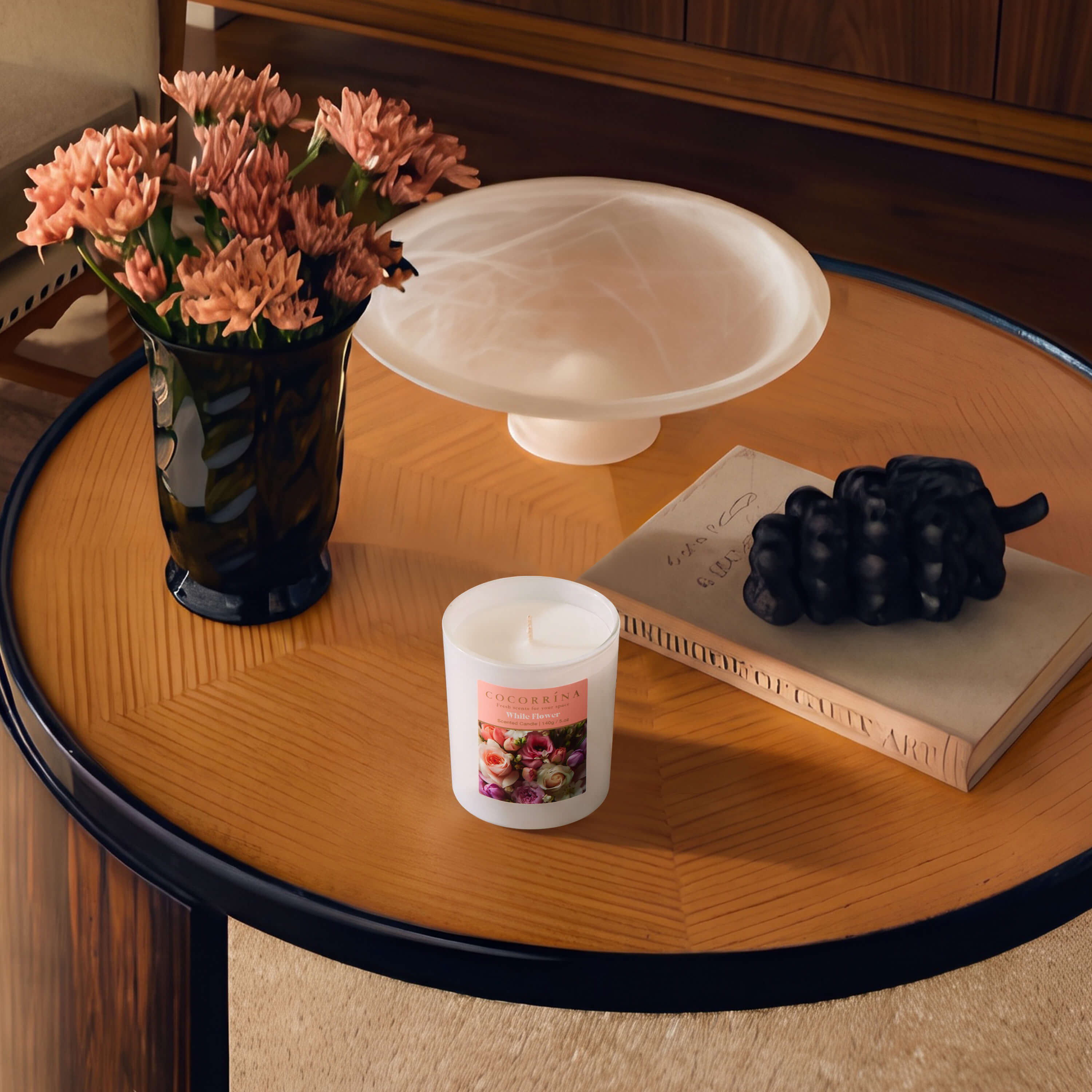 COCORRÍNA 5.oz White Flower Candle(Pre-order)