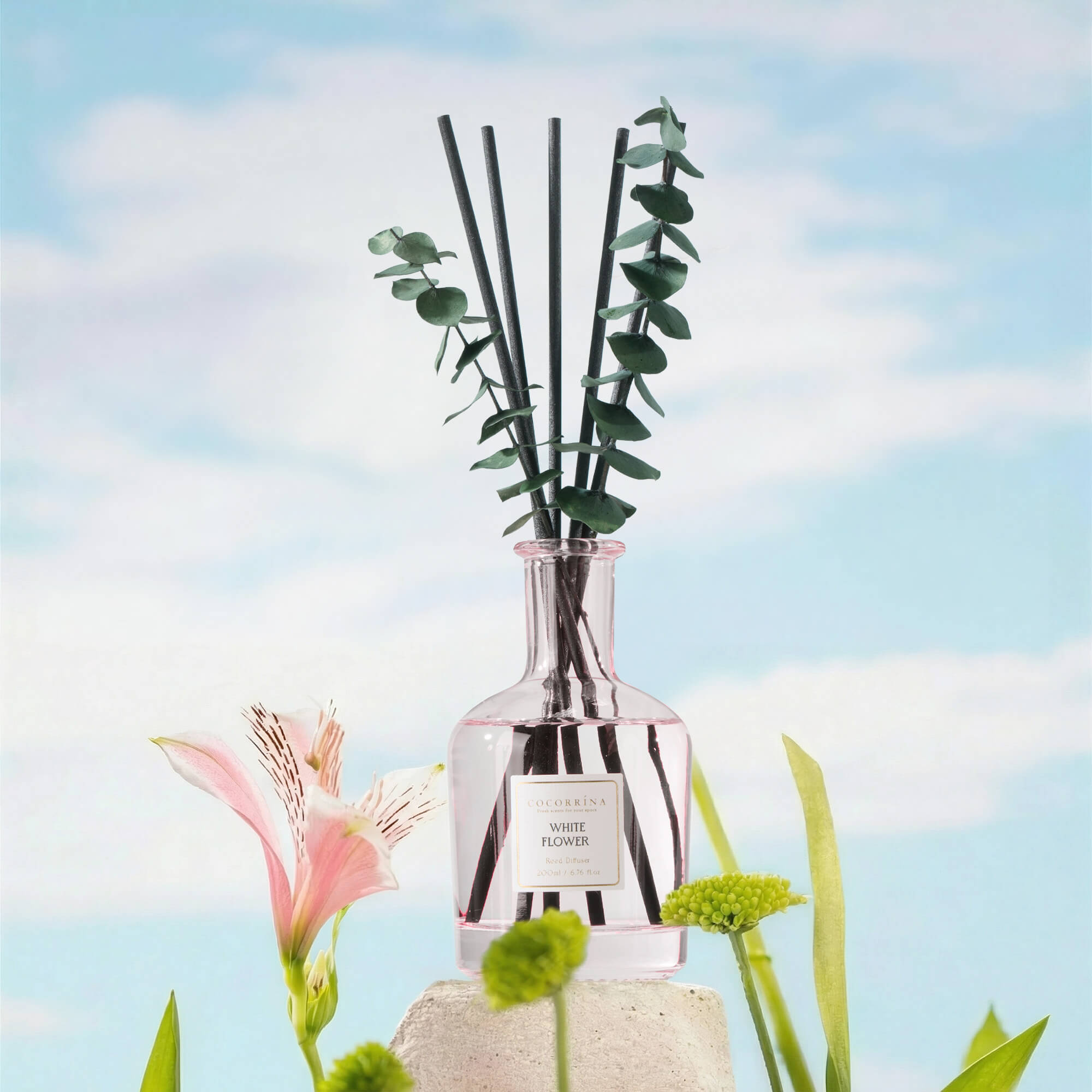 COCORRÍNA White Flower Reed Diffuser Set