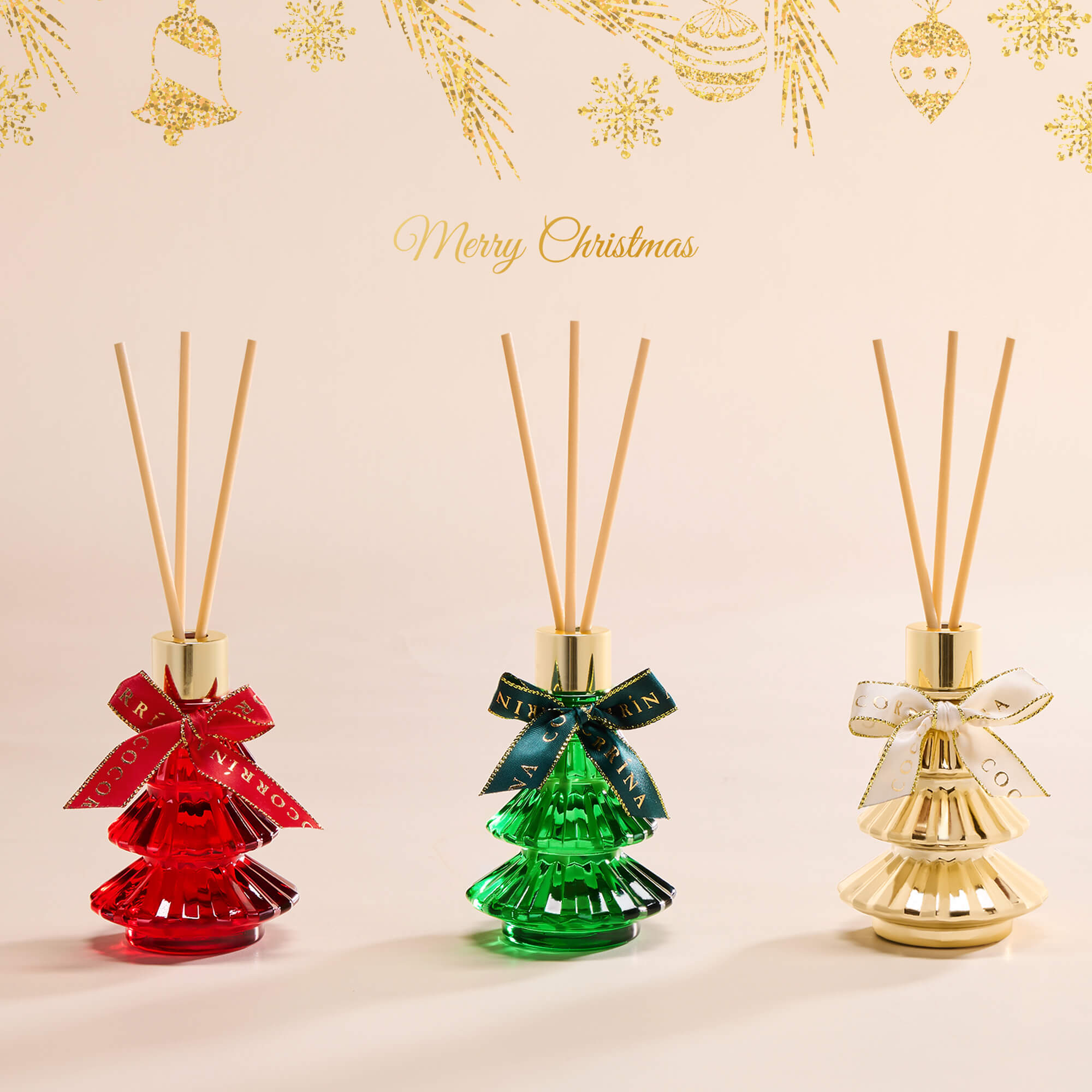 Difusor de varillas de regalo para árbol de Navidad COCORRÍNA