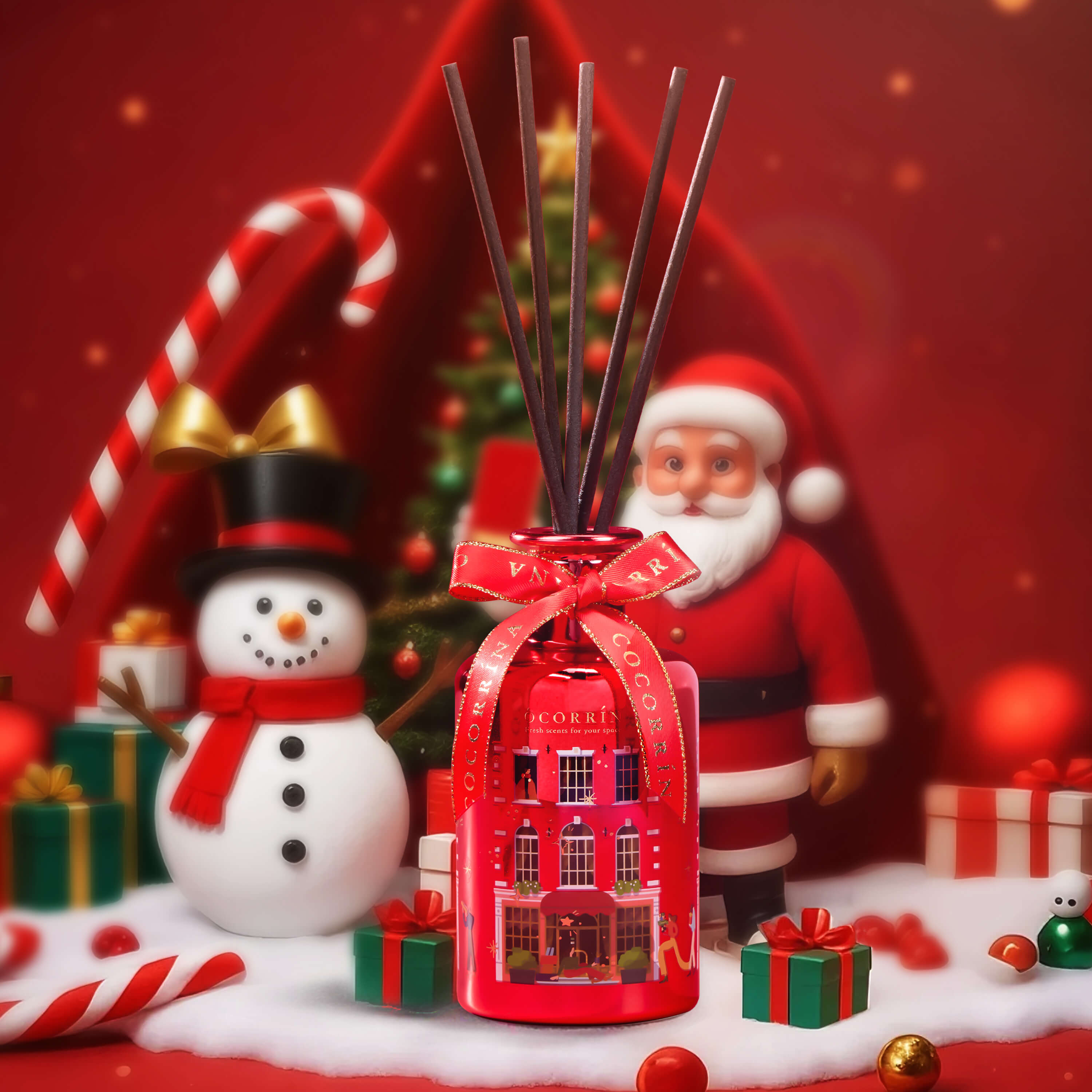 COCORRÍNA Balsam & Fir Christmas Reed Diffuser Set