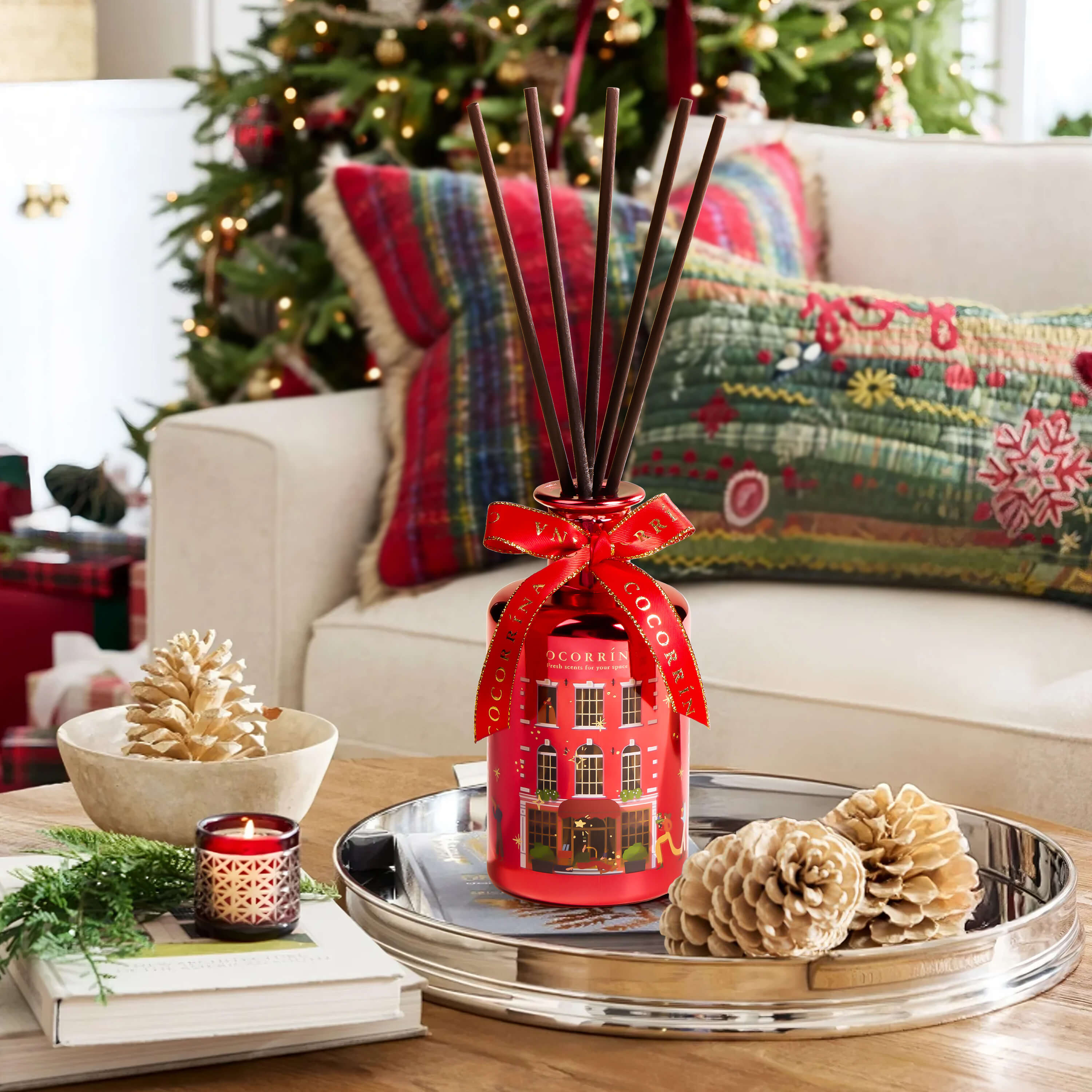 COCORRÍNA Balsam & Fir Christmas Reed Diffuser Set