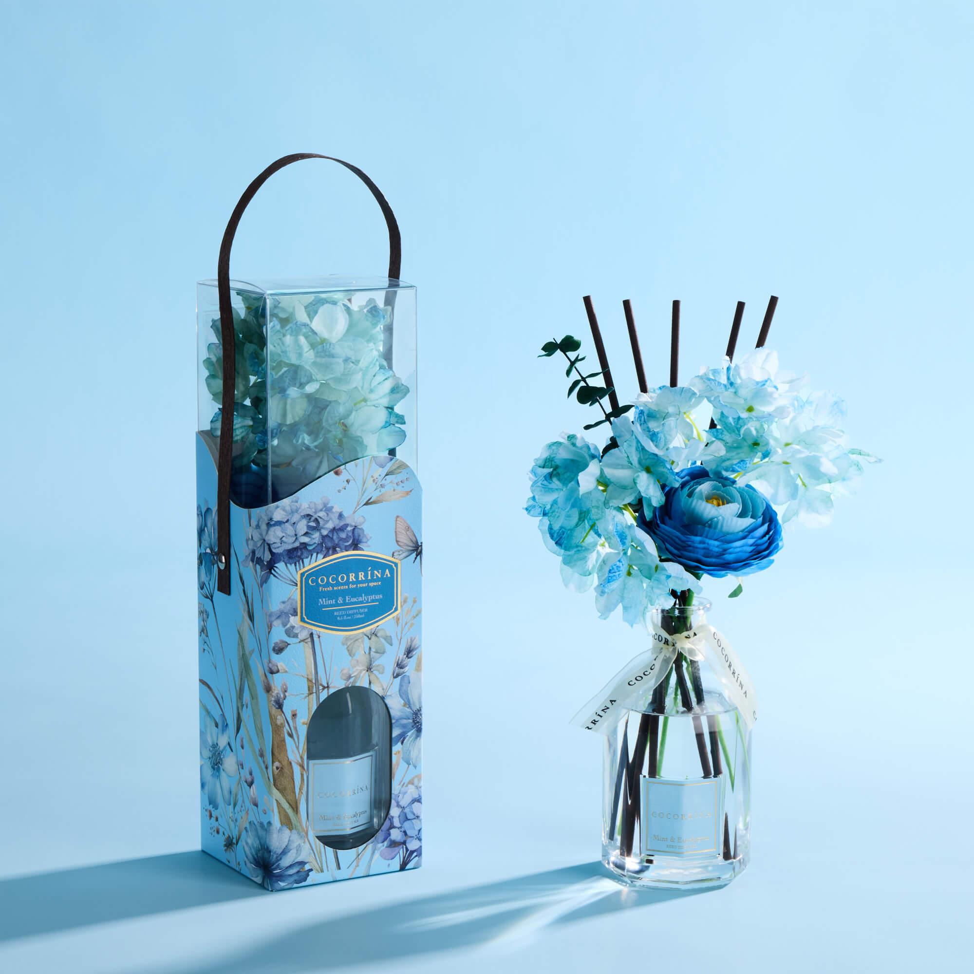 COCORRÍNA Mint & Eucalyptus Portable Gift Reed Diffuser Set