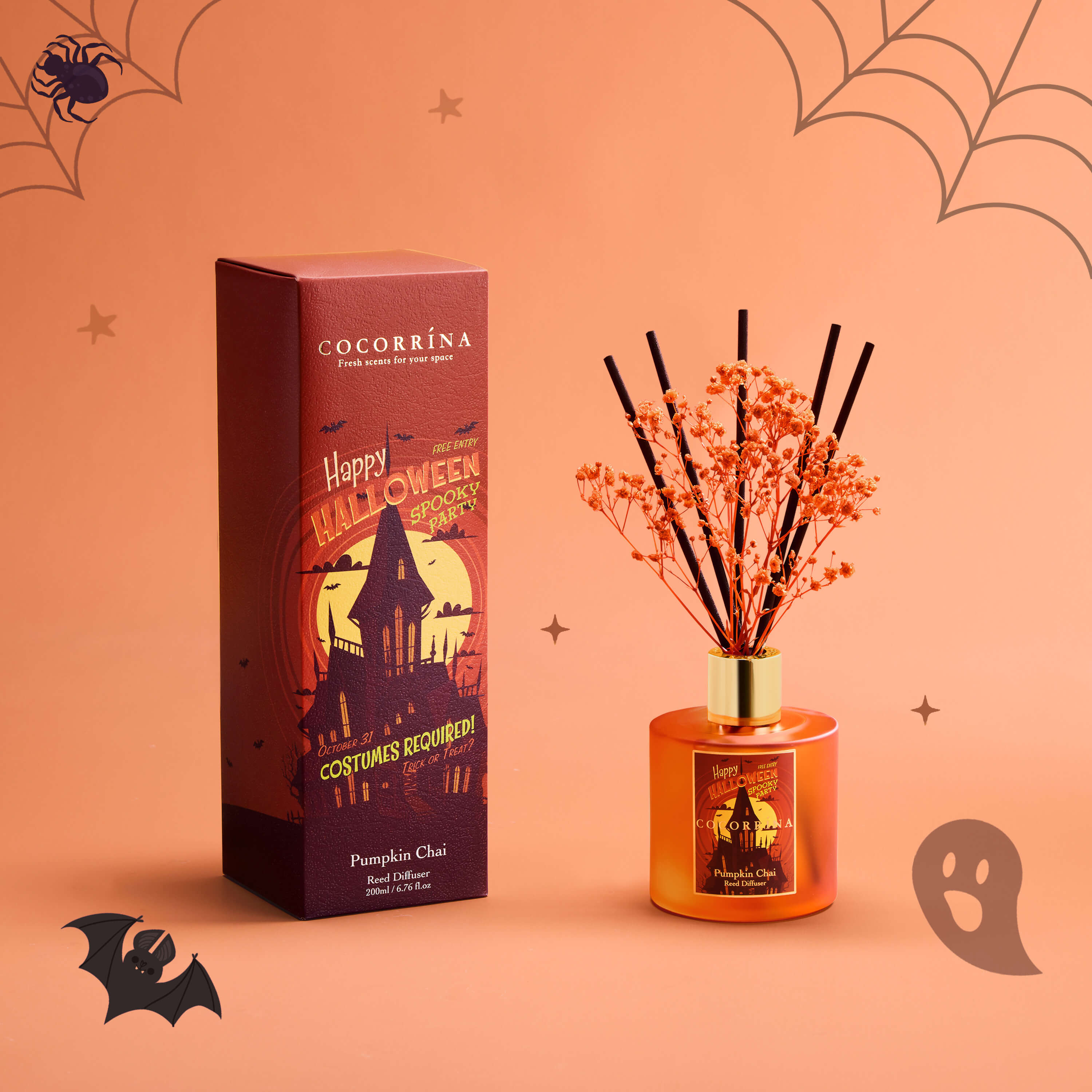COCORRÍNA Pumpkin Chai Reed diffuser sert