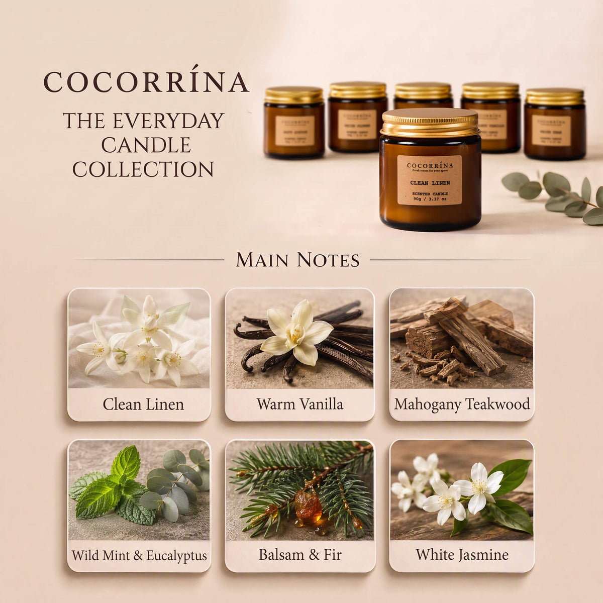 COCORRÍNA Candle Set of 6