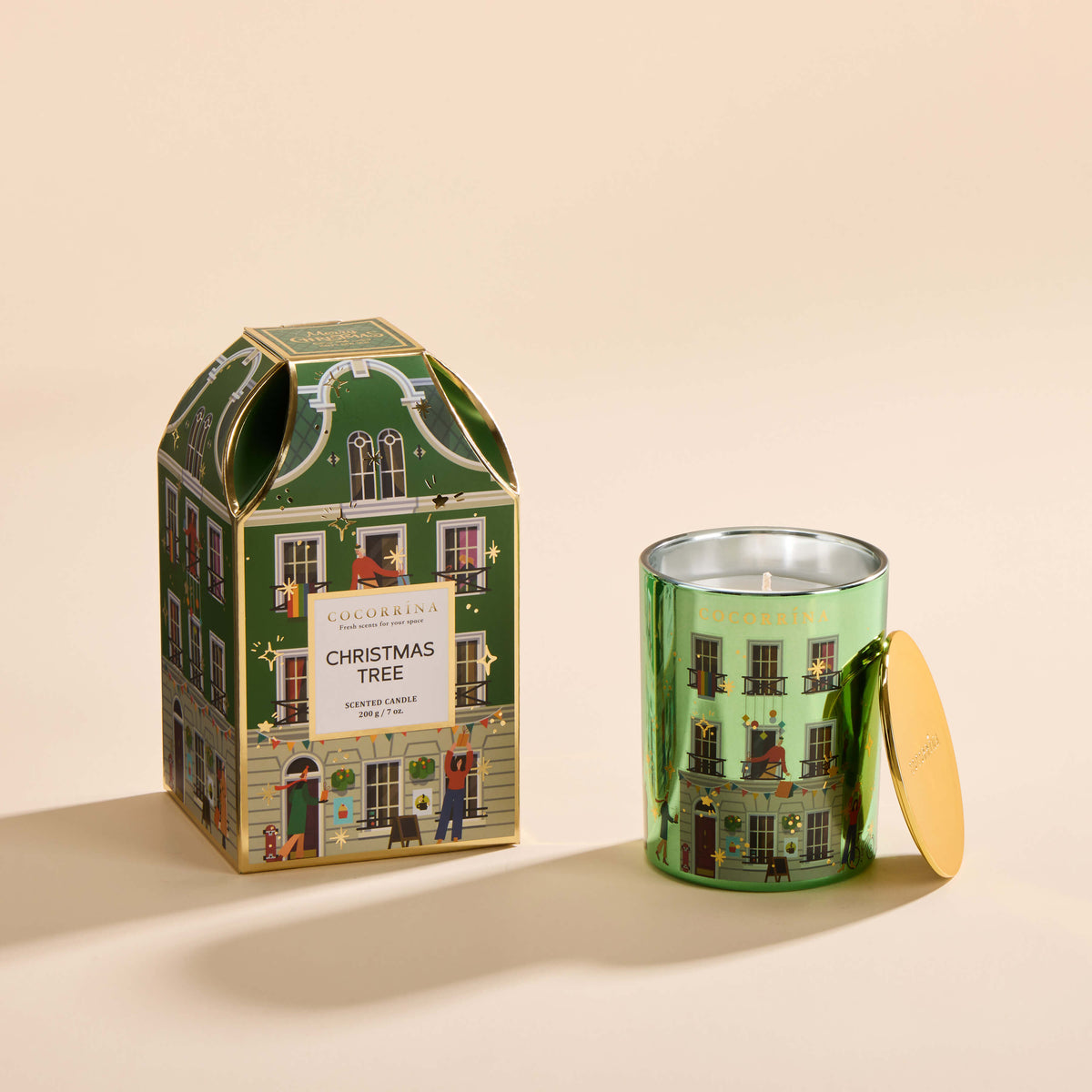 COCORRÍNA Christmas Tree House Shape Candle