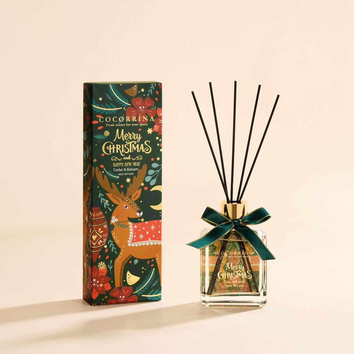 COCORRÍNA Christmas Gold Powder Reed Diffuser Set