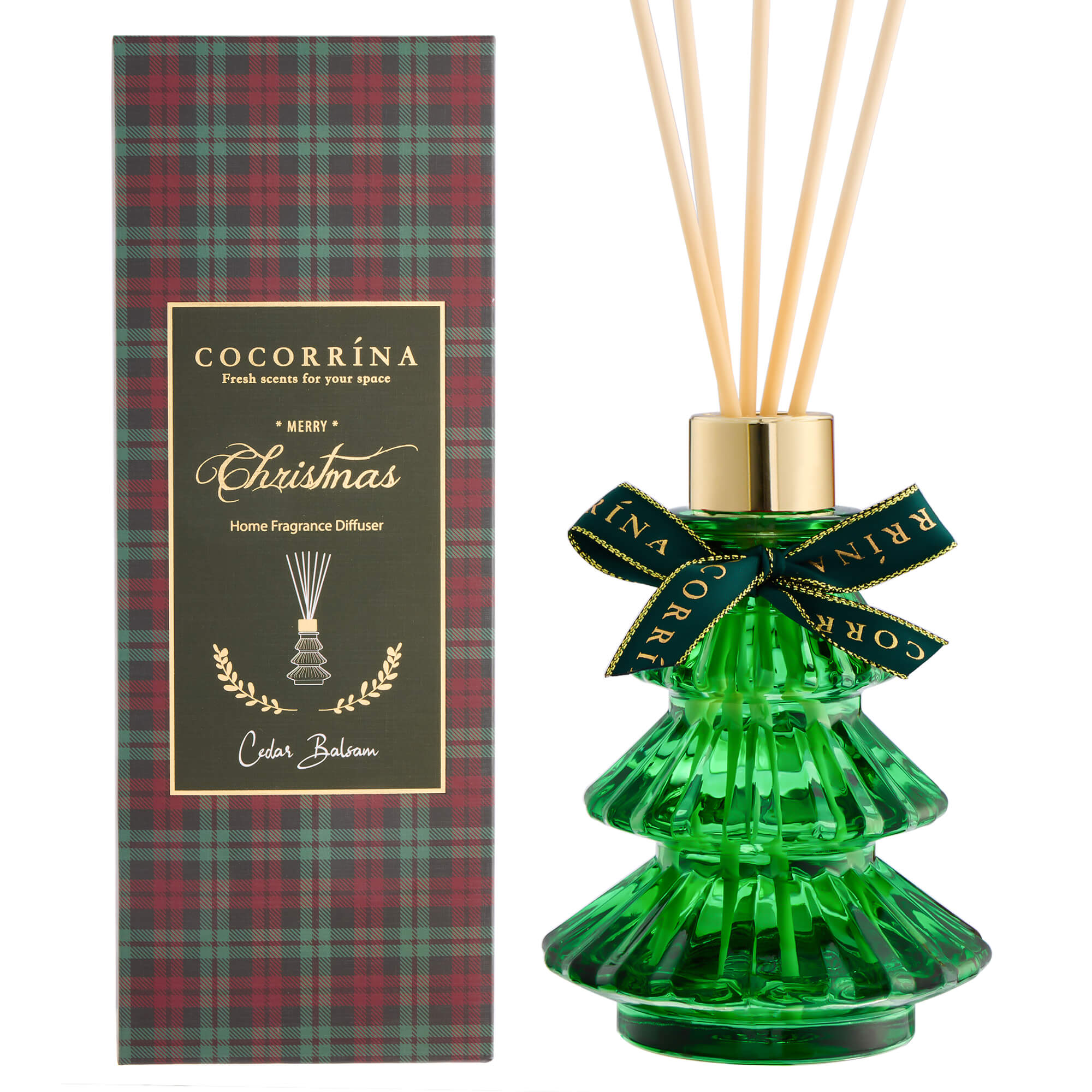 COCORRÍNA Christmas Tree Reed Diffuser Set