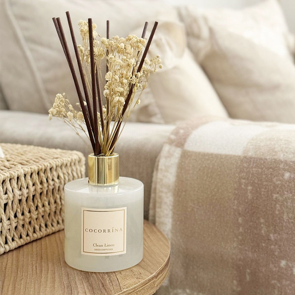 COCORRÍNA Clean Linen Reed Diffuser Set