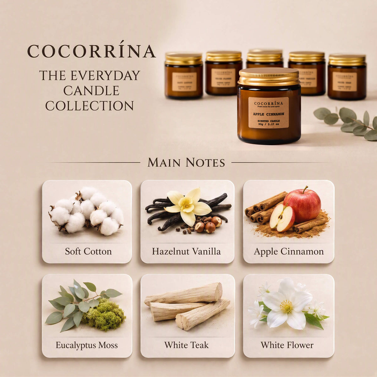 COCORRÍNA Candle Set of 6