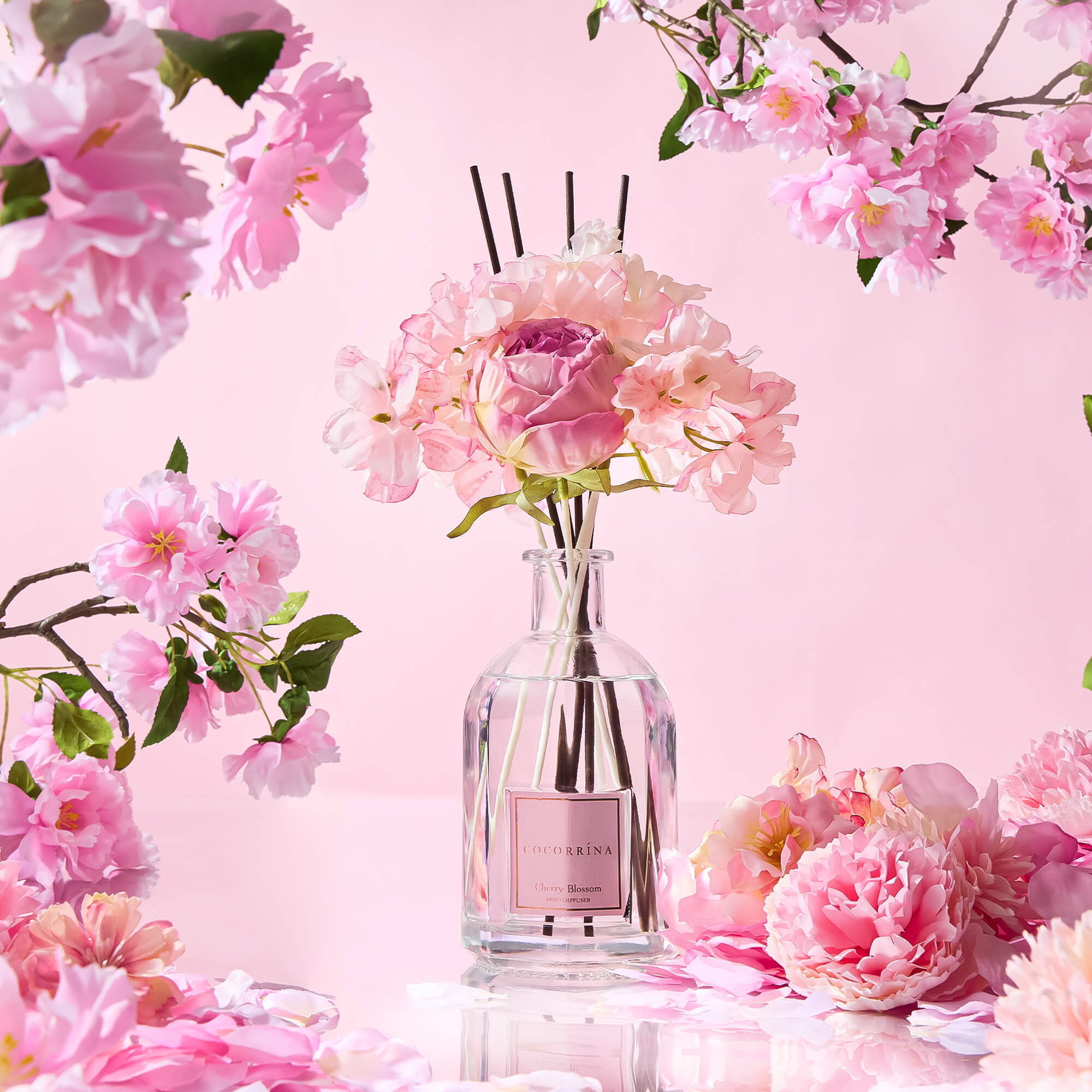 COCORRÍNA Tokyo Cherry Blossom Reed Diffuser Set