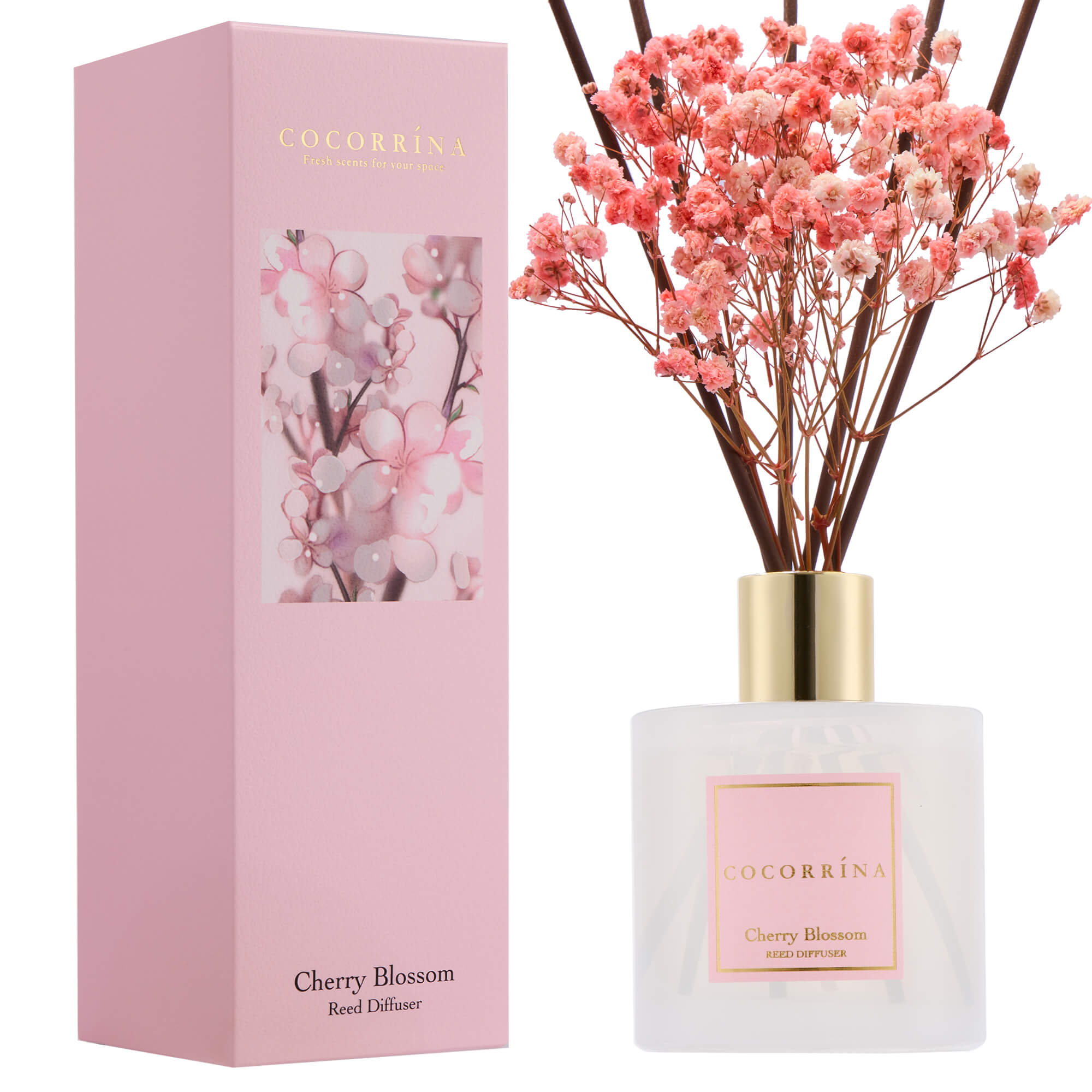 COCORRÍNA Cherry Bloosom Reed Diffuser Set