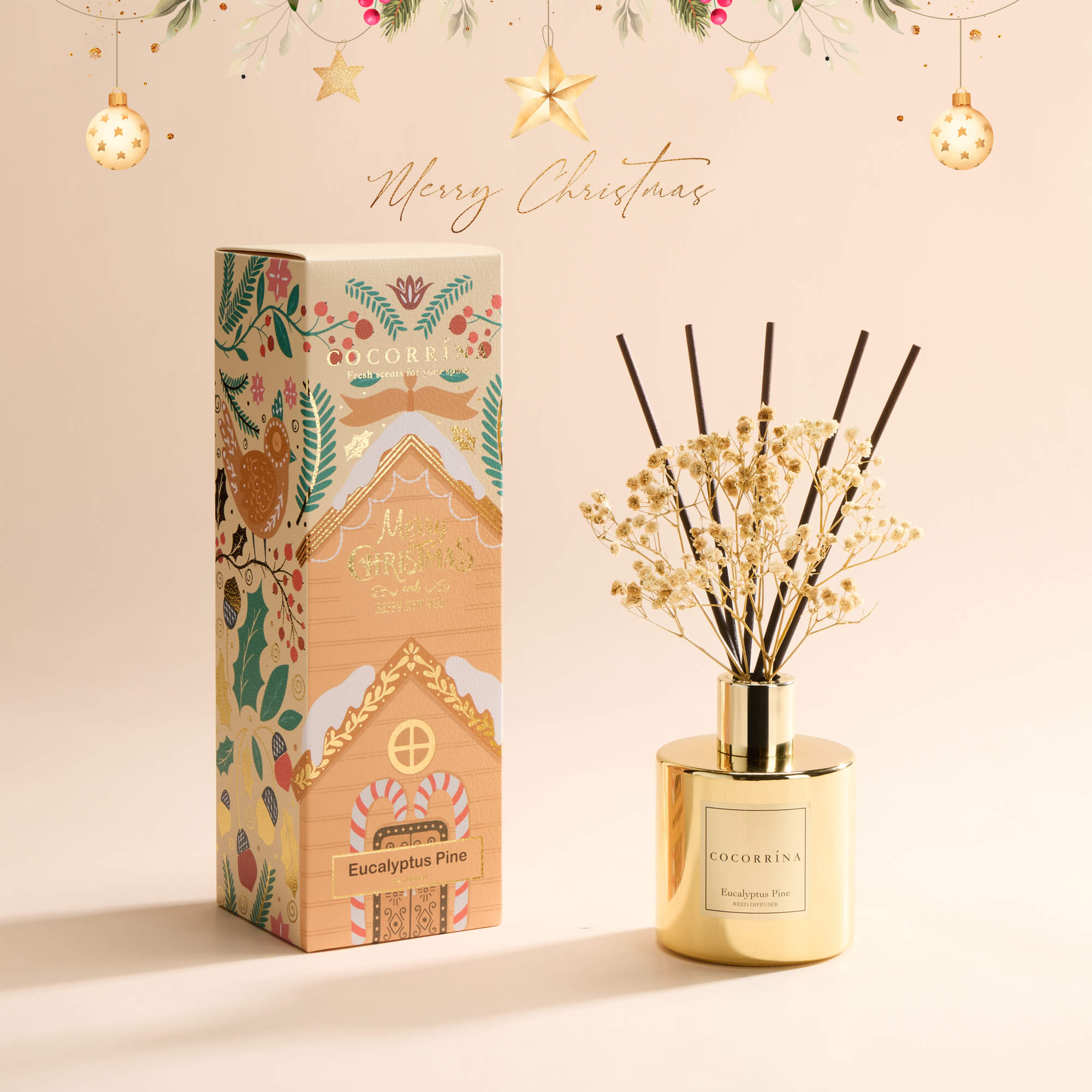 COCORRÍNA Christmas Reed Diffuser Set