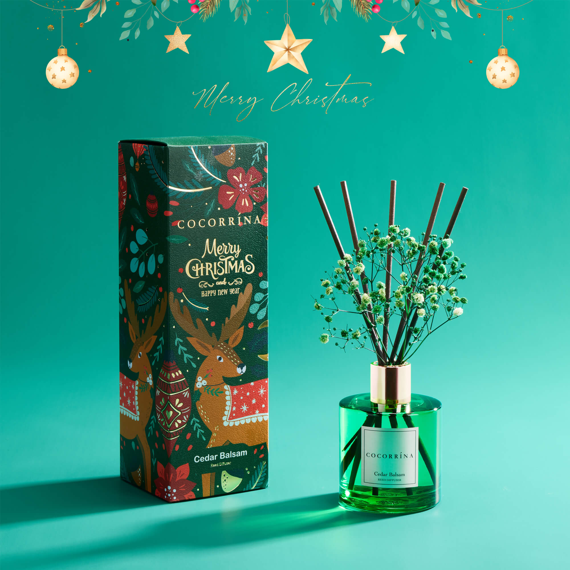 COCORRÍNA Christmas Reed Diffuser Set