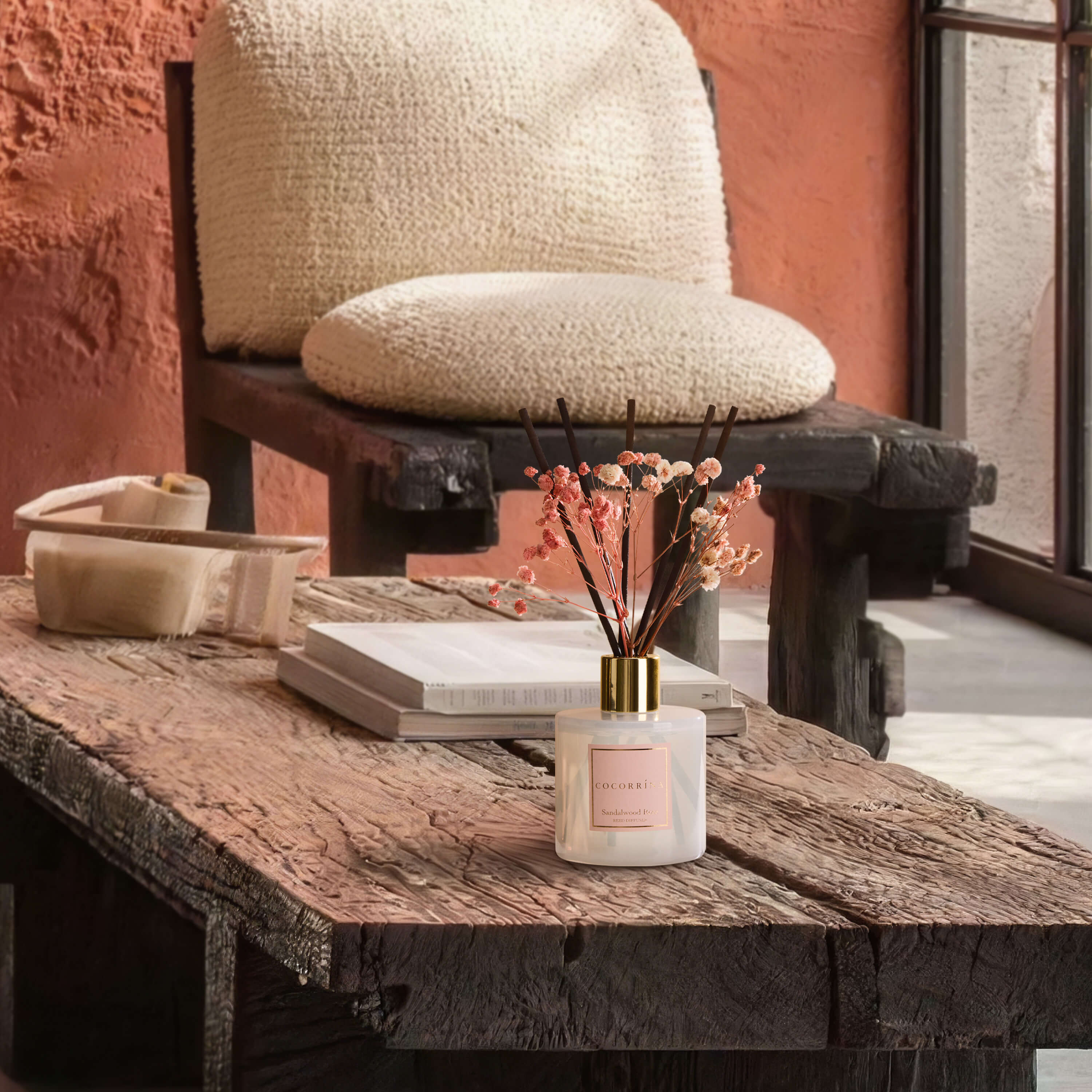 COCORRÍNA Sandalwood Rose Reed Diffuser Set