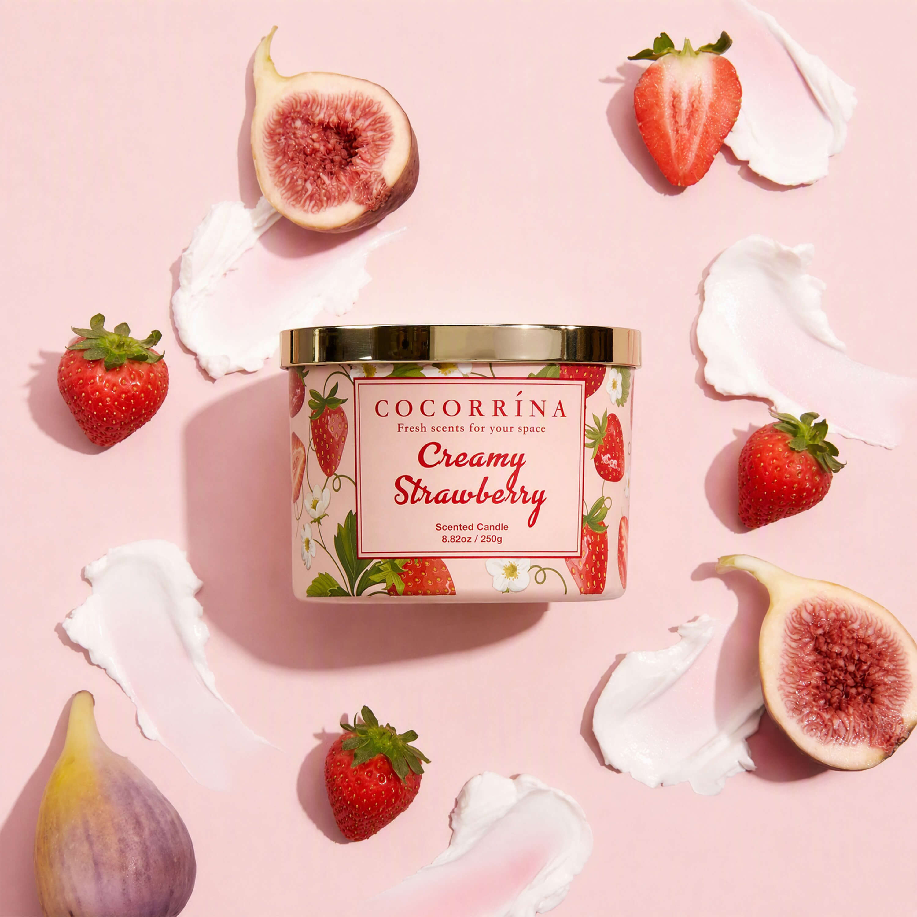 COCORRÍNA 8.8 oz Creamy Strawberry Candle（Pre-Order）