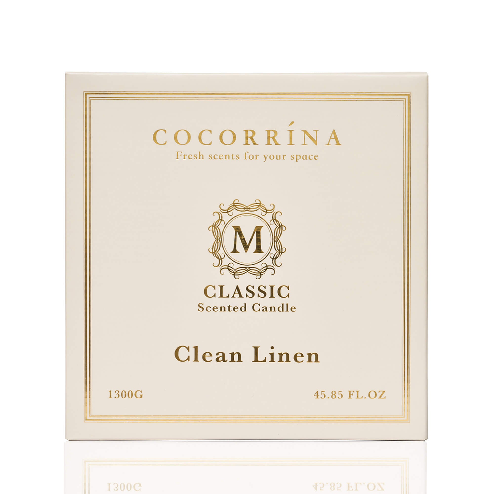 COCORRÍNA Kerze aus der Classica-Serie „Clean Linen“ 1300 g