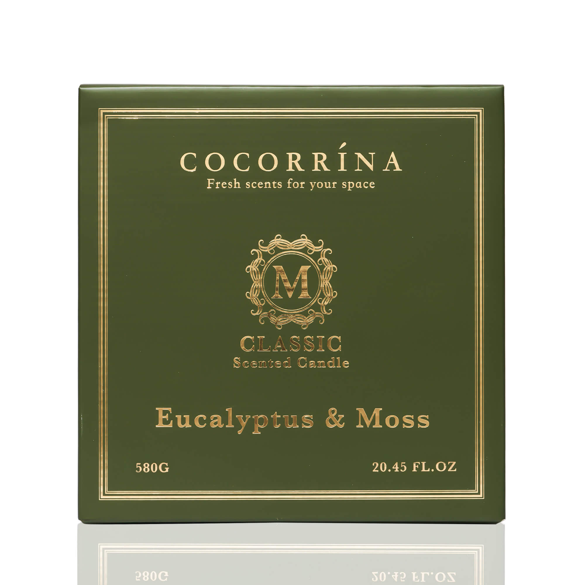 COCORRÍNA Kerze aus der Classica-Serie mit Eukalyptusmoos, 1300 g