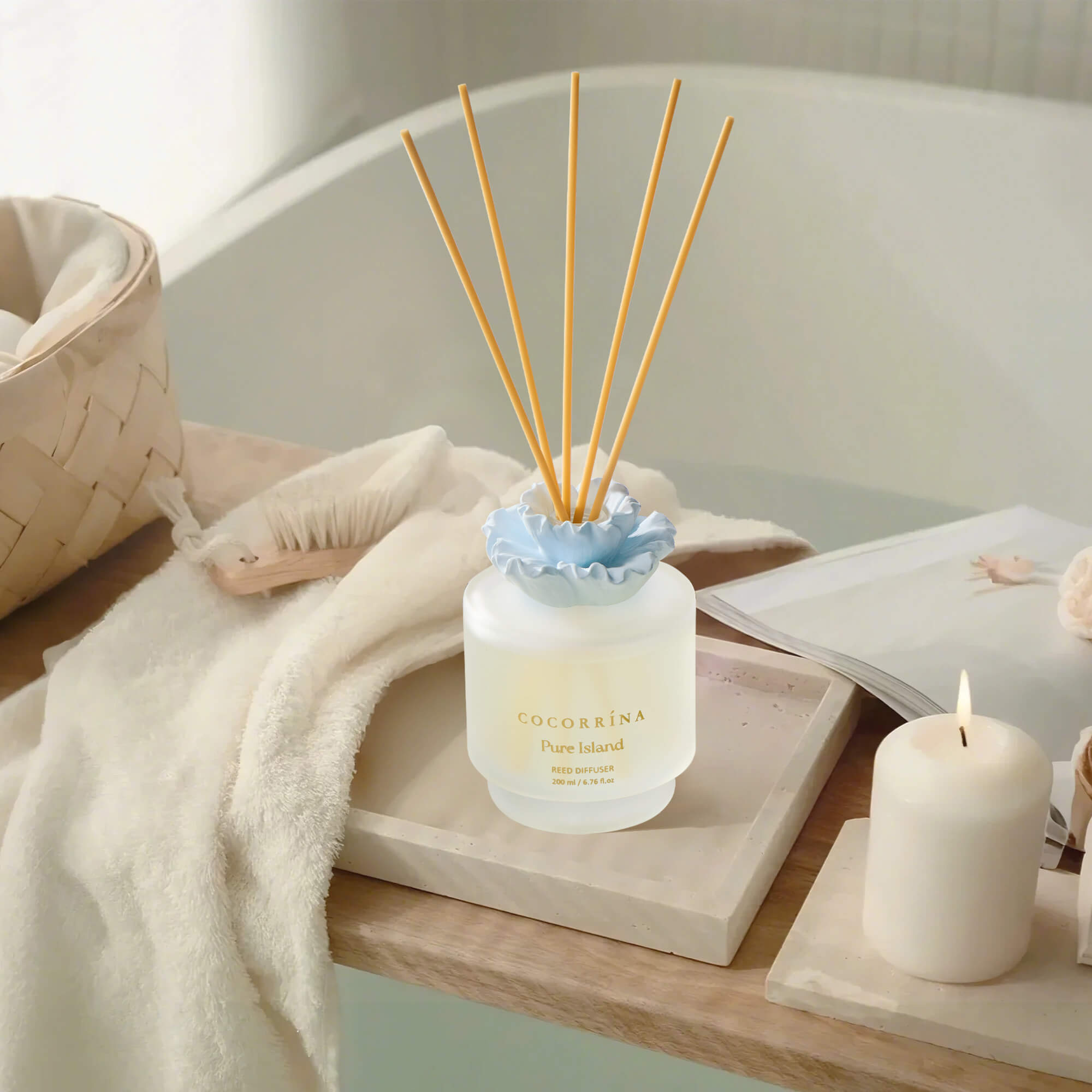 COCORRÍNA Gypsum Flower Pure Island Reed Diffuser