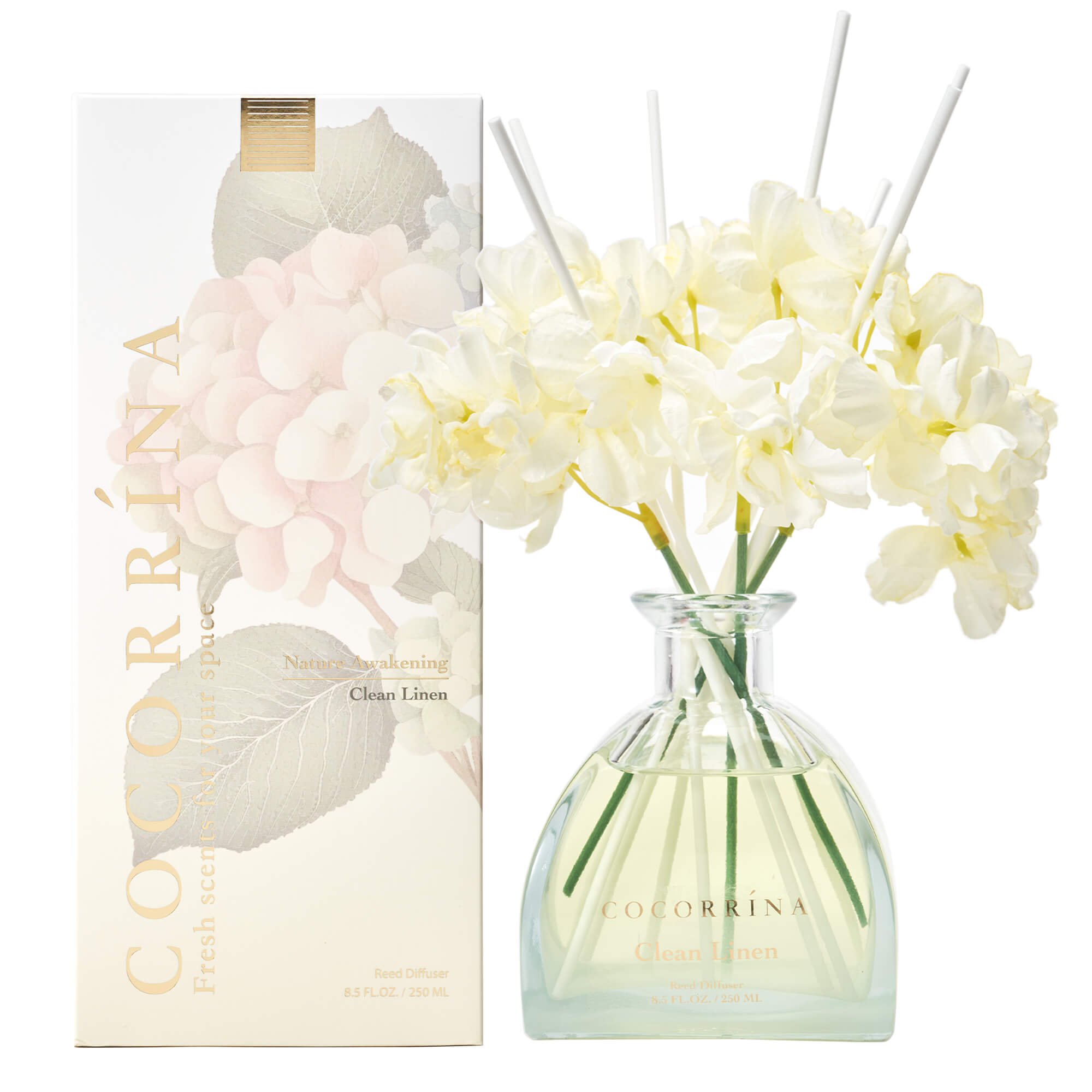 COCORRÍNA Clean Linen Simple Luxe Reed Diffuser Set