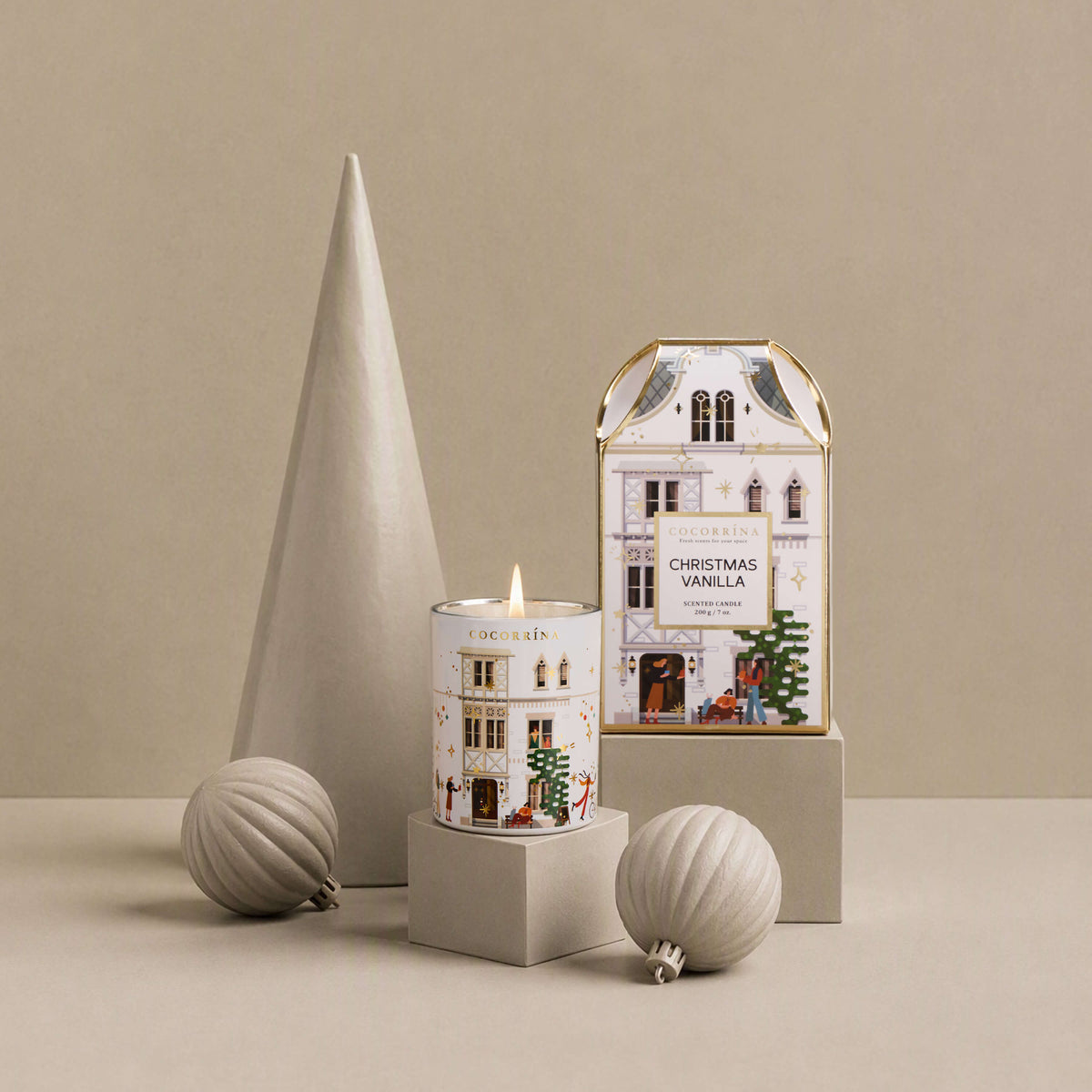 COCORRÍNA Christmas Vanilla House Shape Candle