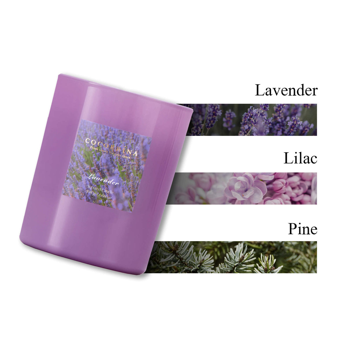 COCORRÍNA Lavender Crystal Candle