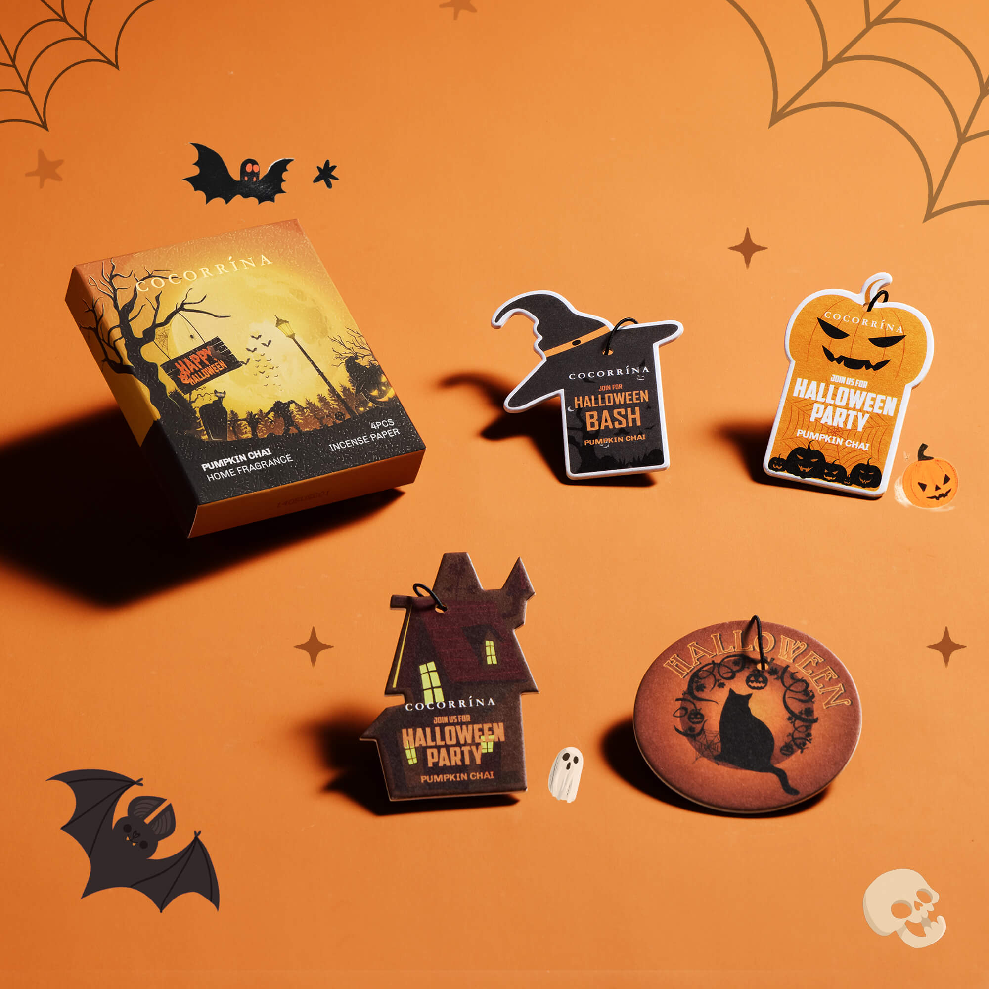 Bolsitas de papel para Halloween COCORRÍNA, paquete de 4, juego de 2
