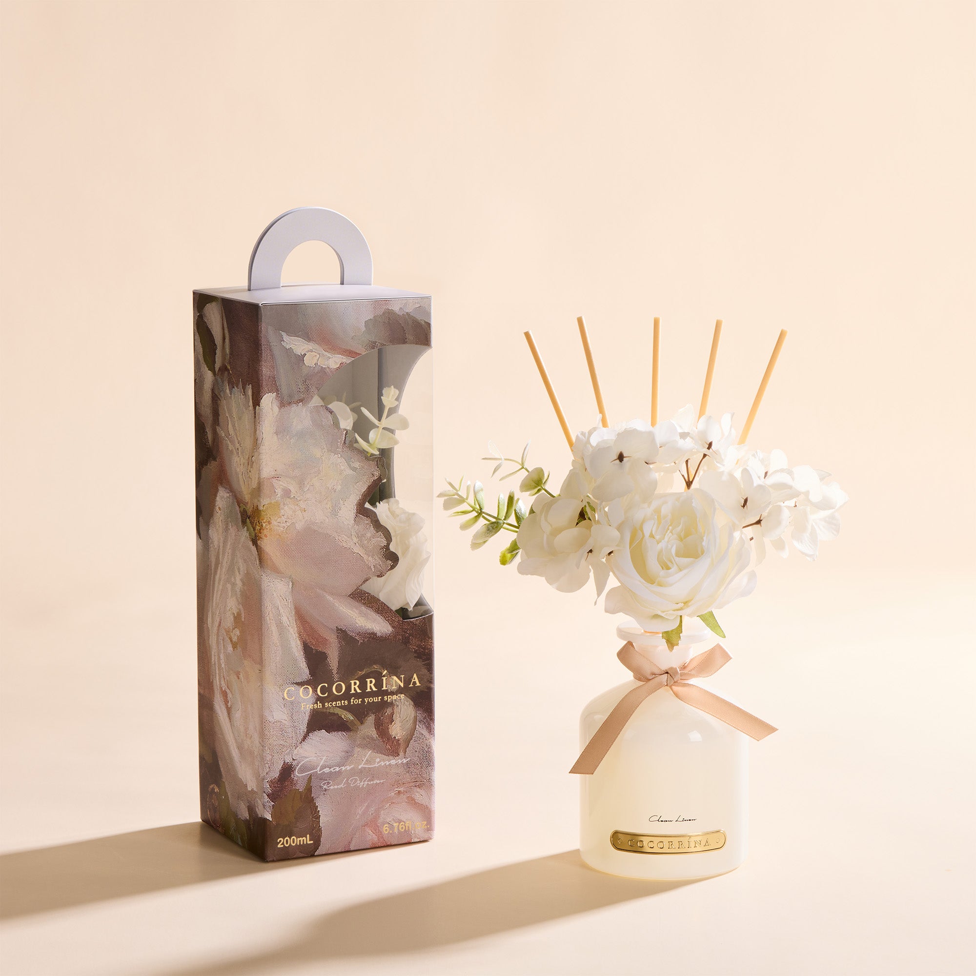 COCORRÍNA Clean Linen Reed Diffuser Set