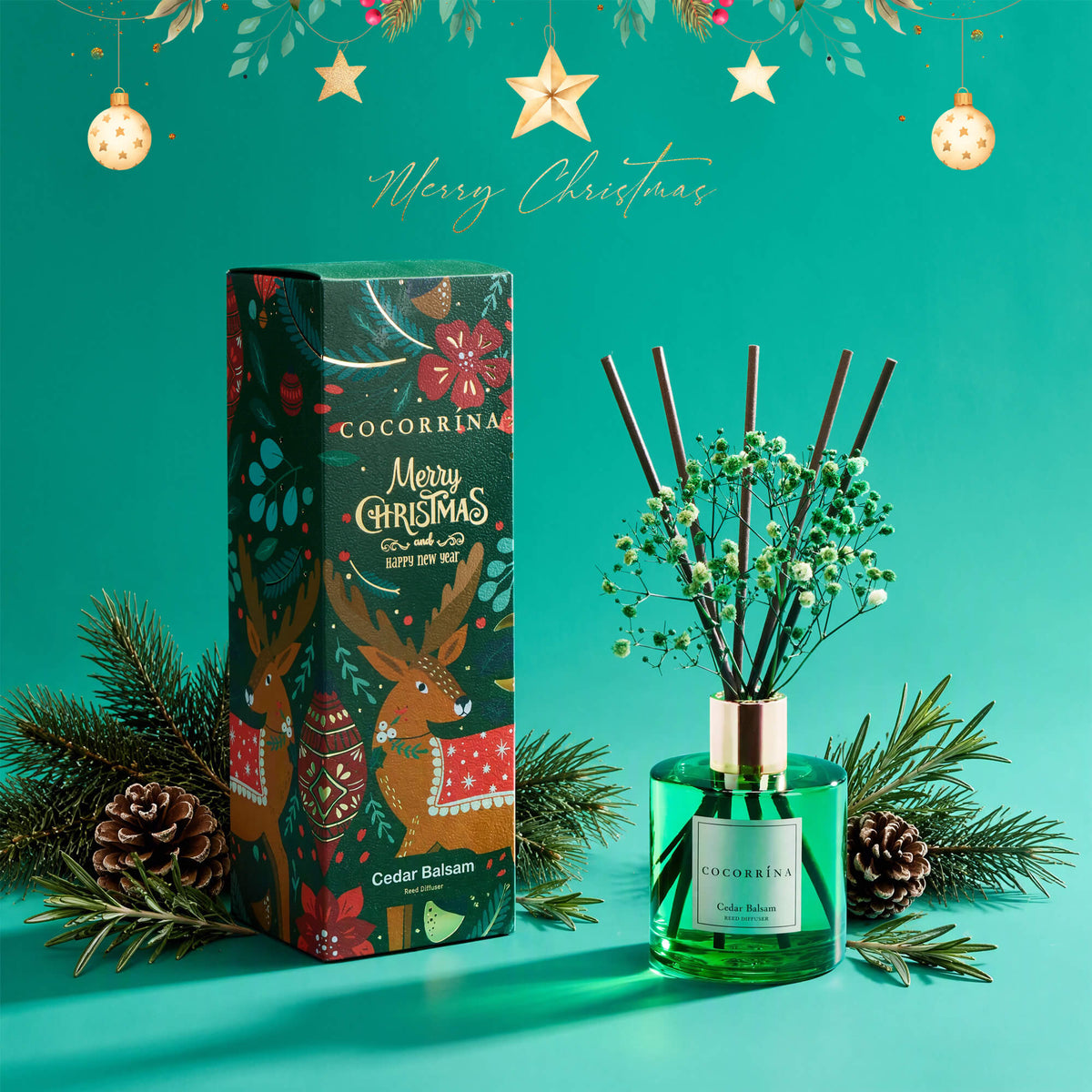 COCORRÍNA Christmas Reed Diffuser Set