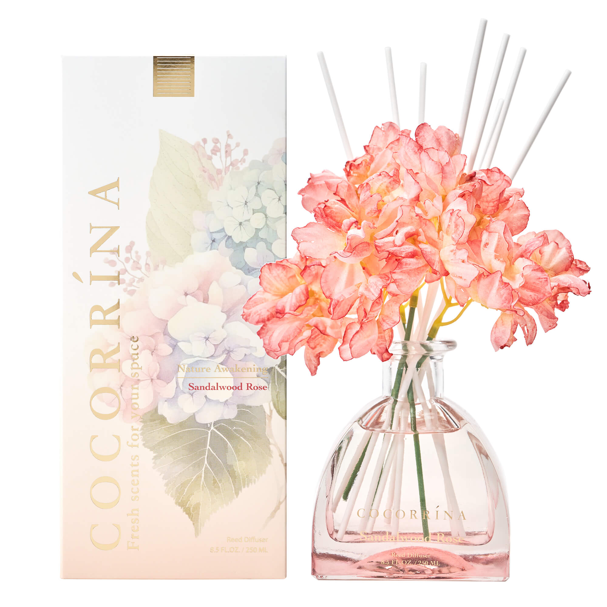 COCORRÍNA Sandalwood Rose Simple Luxe Reed Diffuser