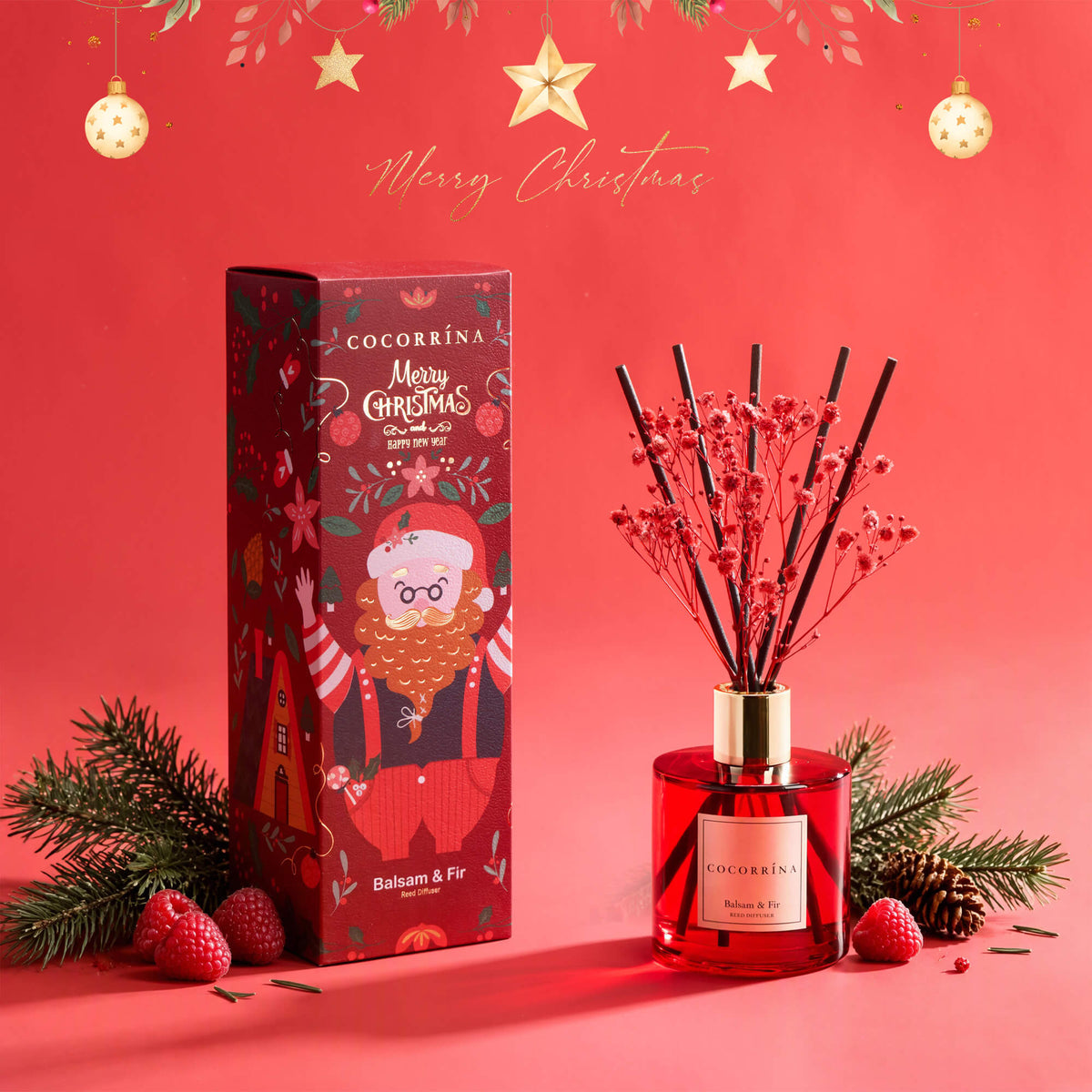 COCORRÍNA Christmas Reed Diffuser Set