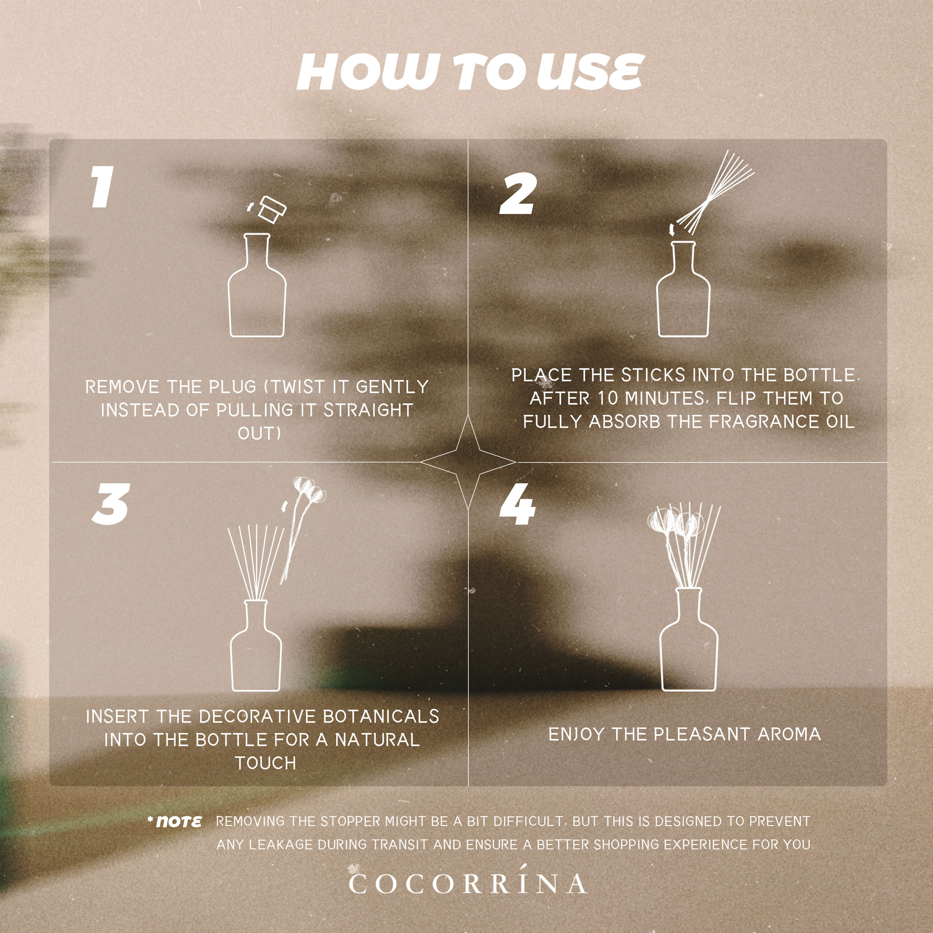 COCORRÍNA Wild Mint & Eucalyptus Reed Diffuser Set