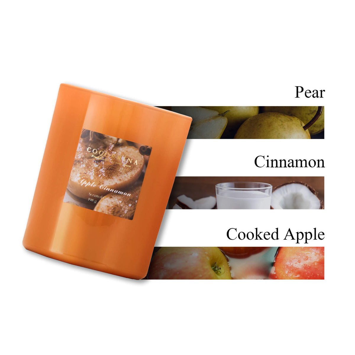 COCORRÍNA Apple Cinnamon Crystal Candle