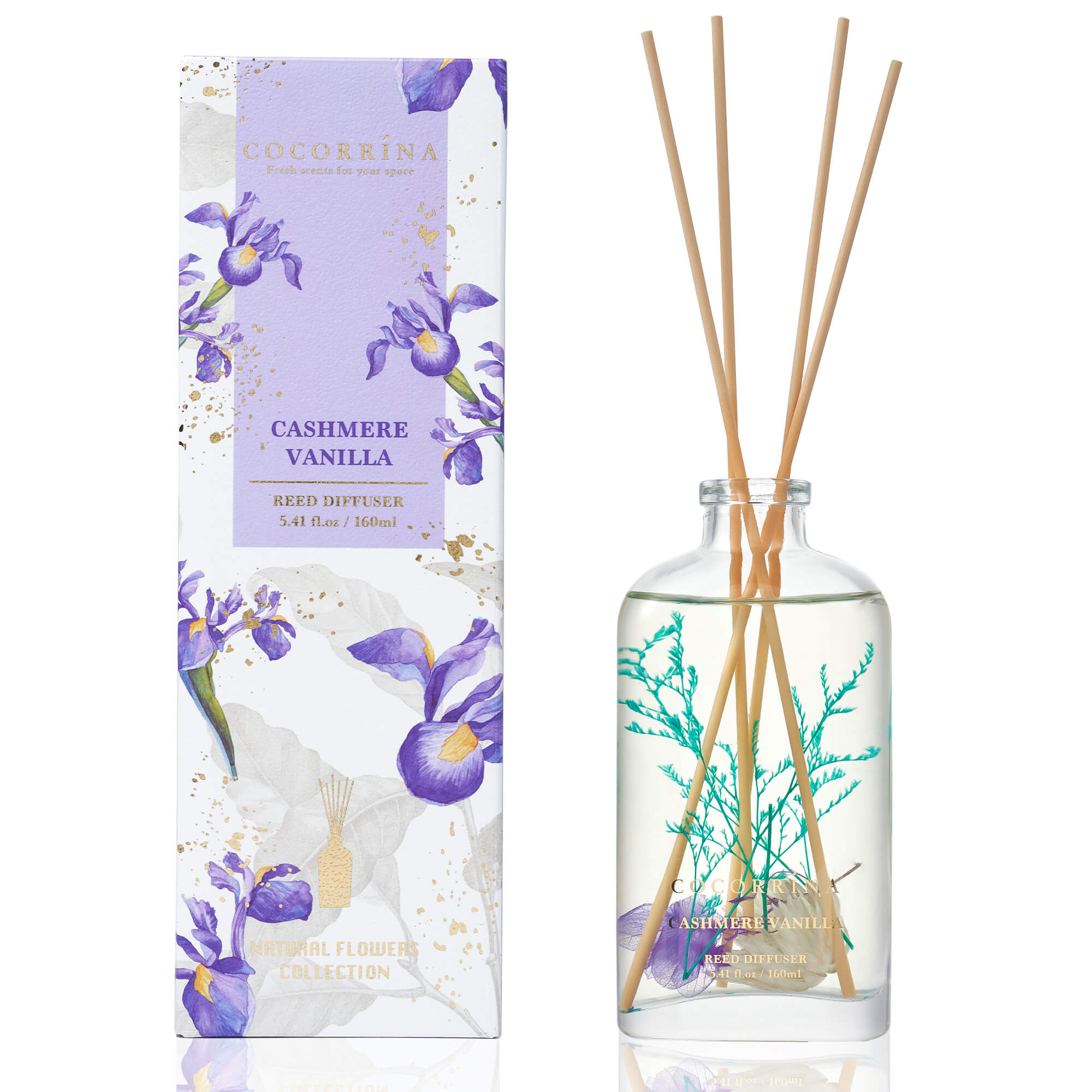 COCORRÍNA Cashmere Vanilla Scented Blooms Series Reed Diffuser Set