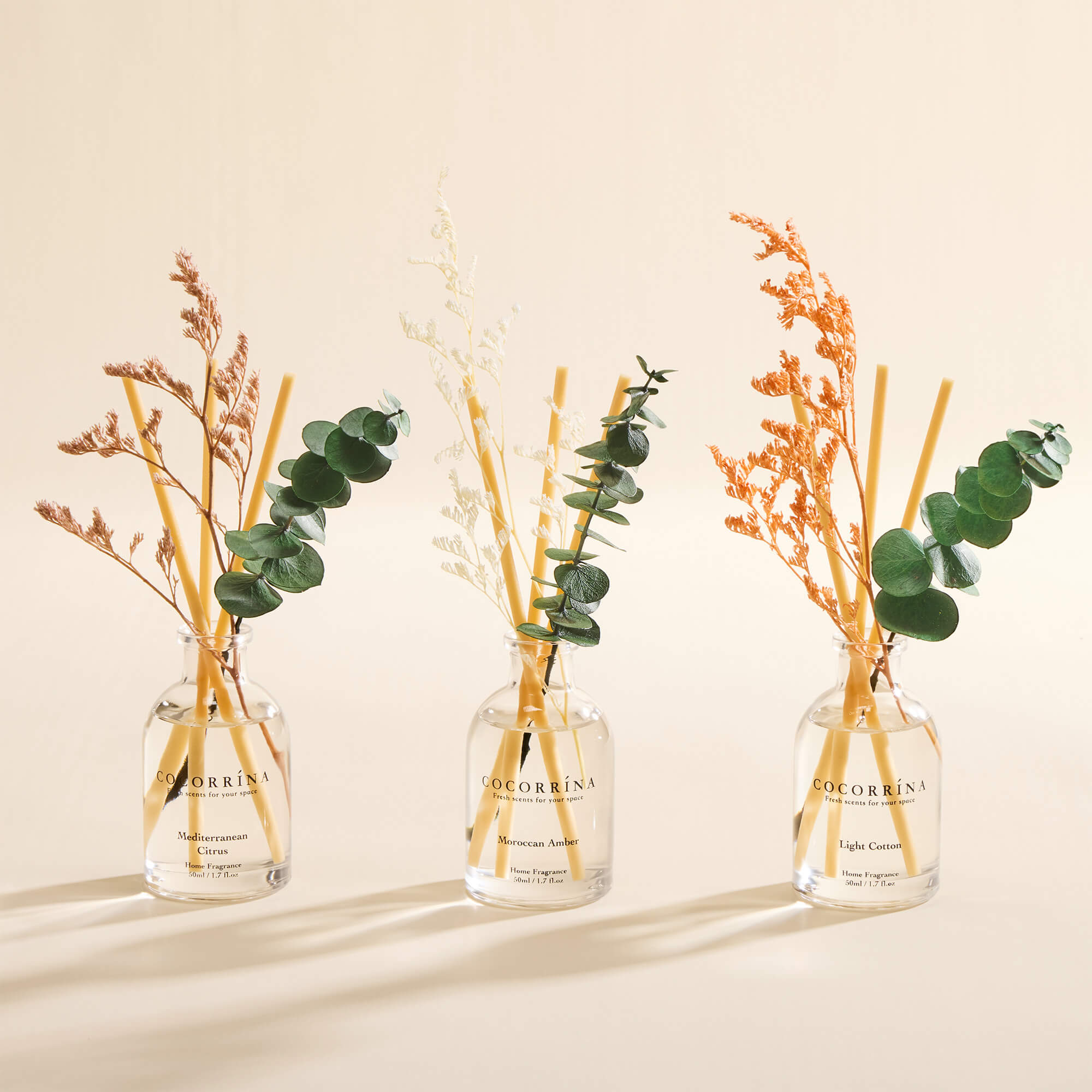 COCORRÍNA Eucalyptus Reed Diffuser Set of 3