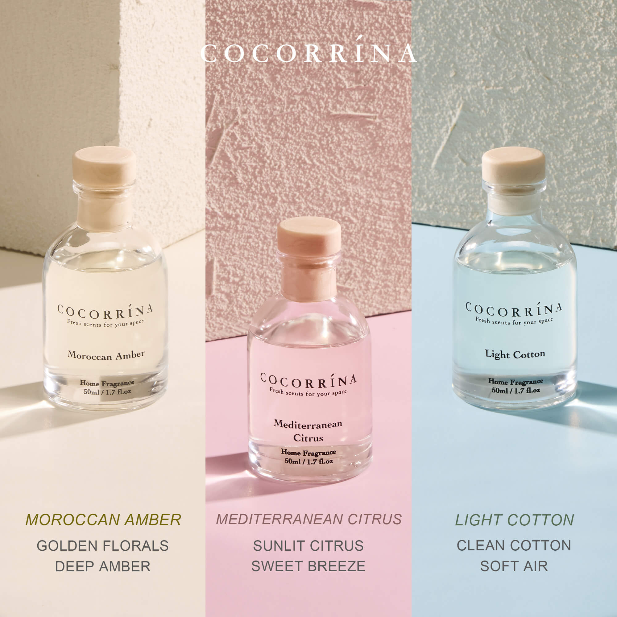 COCORRÍNA Eucalyptus Reed Diffuser Set of 3