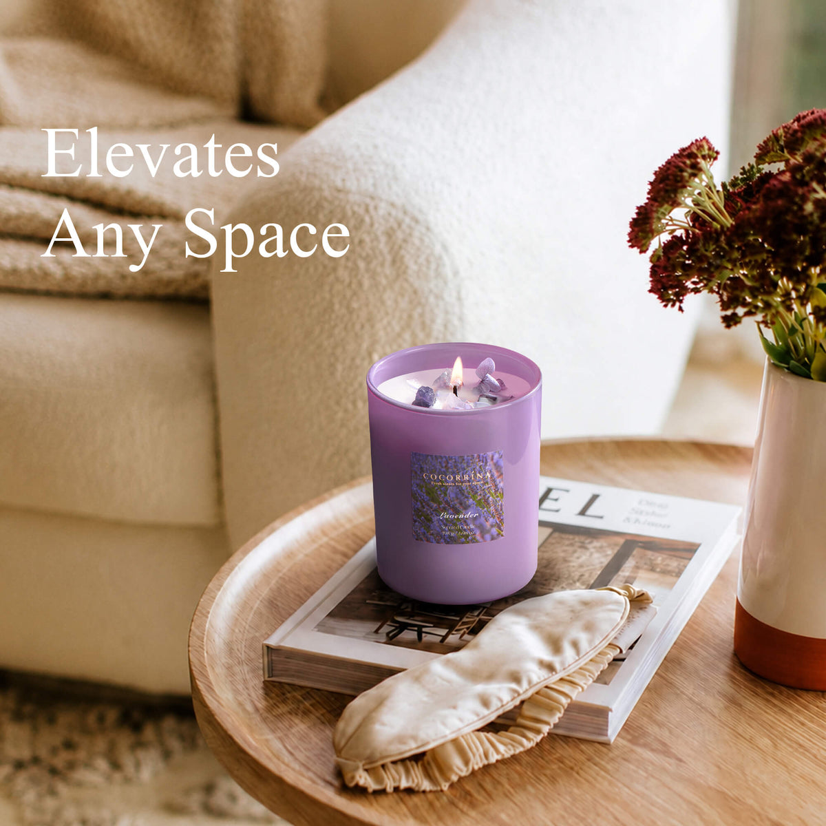 COCORRÍNA Lavender Crystal Candle