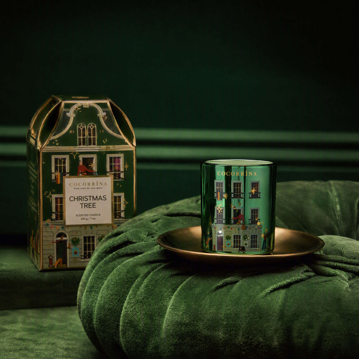 COCORRÍNA Christmas Tree House Shape Candle