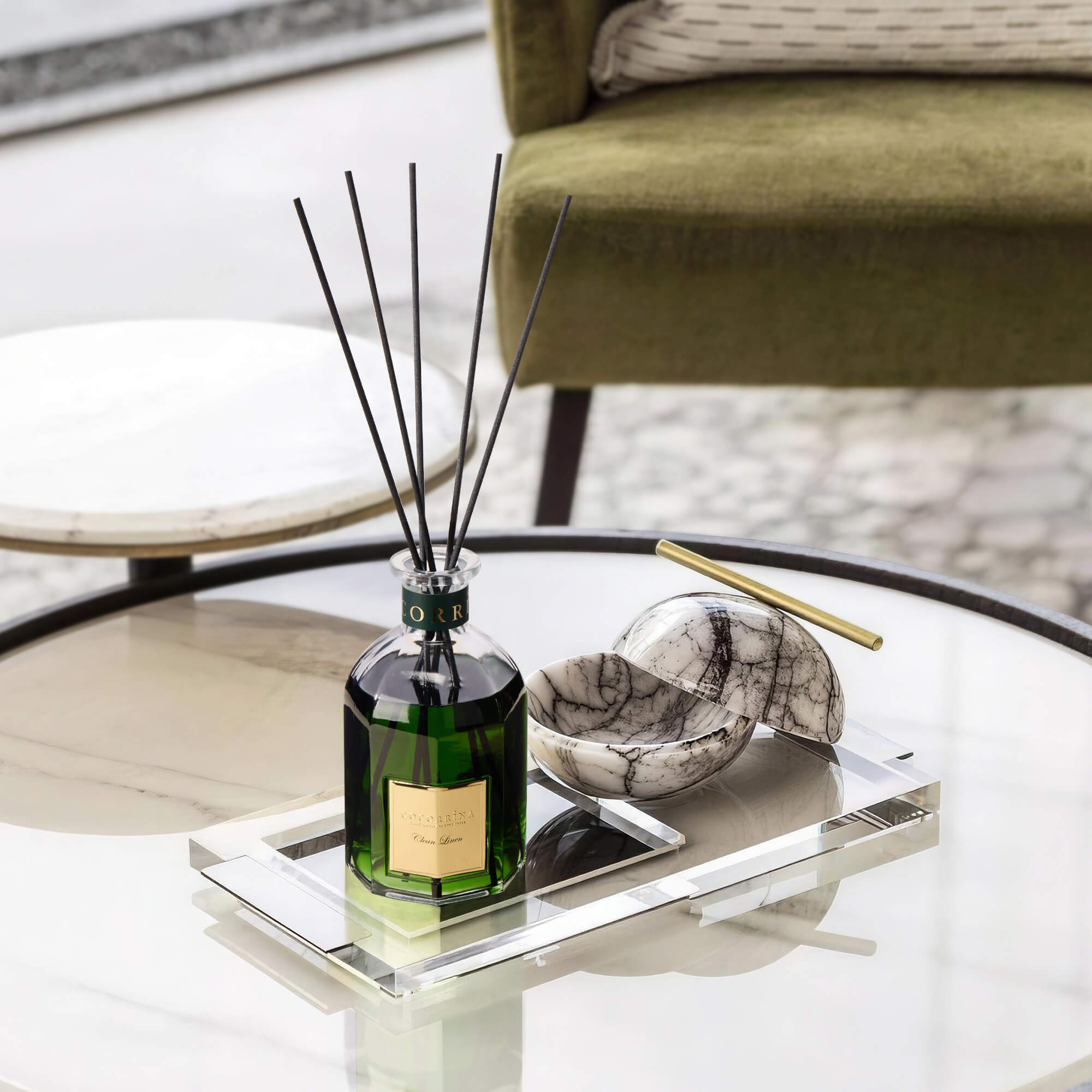 COCORRÍNA Clean Linen Reed Diffuser Set