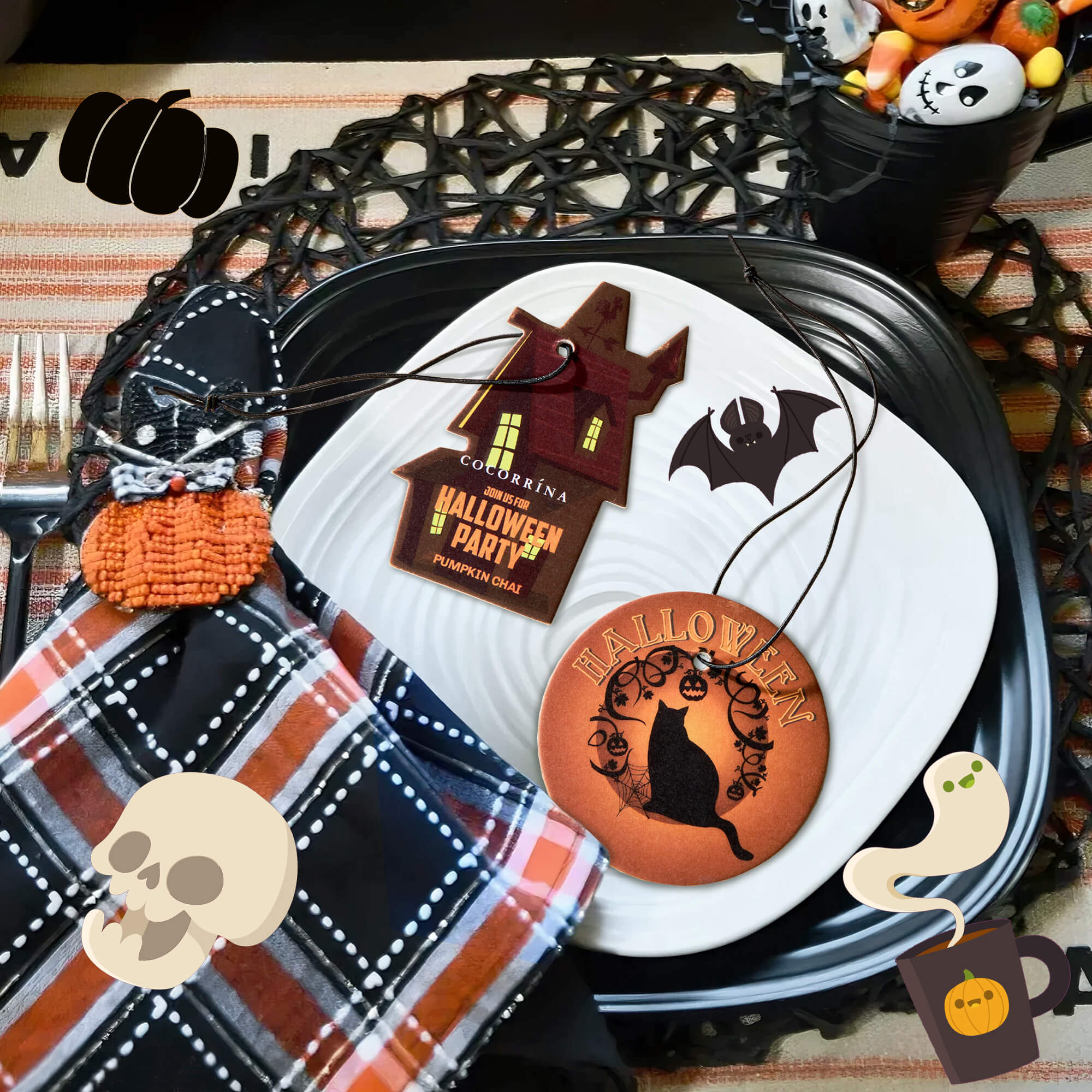 COCORRÍNA Halloween Paper Sachets 4 Pack Set of 2