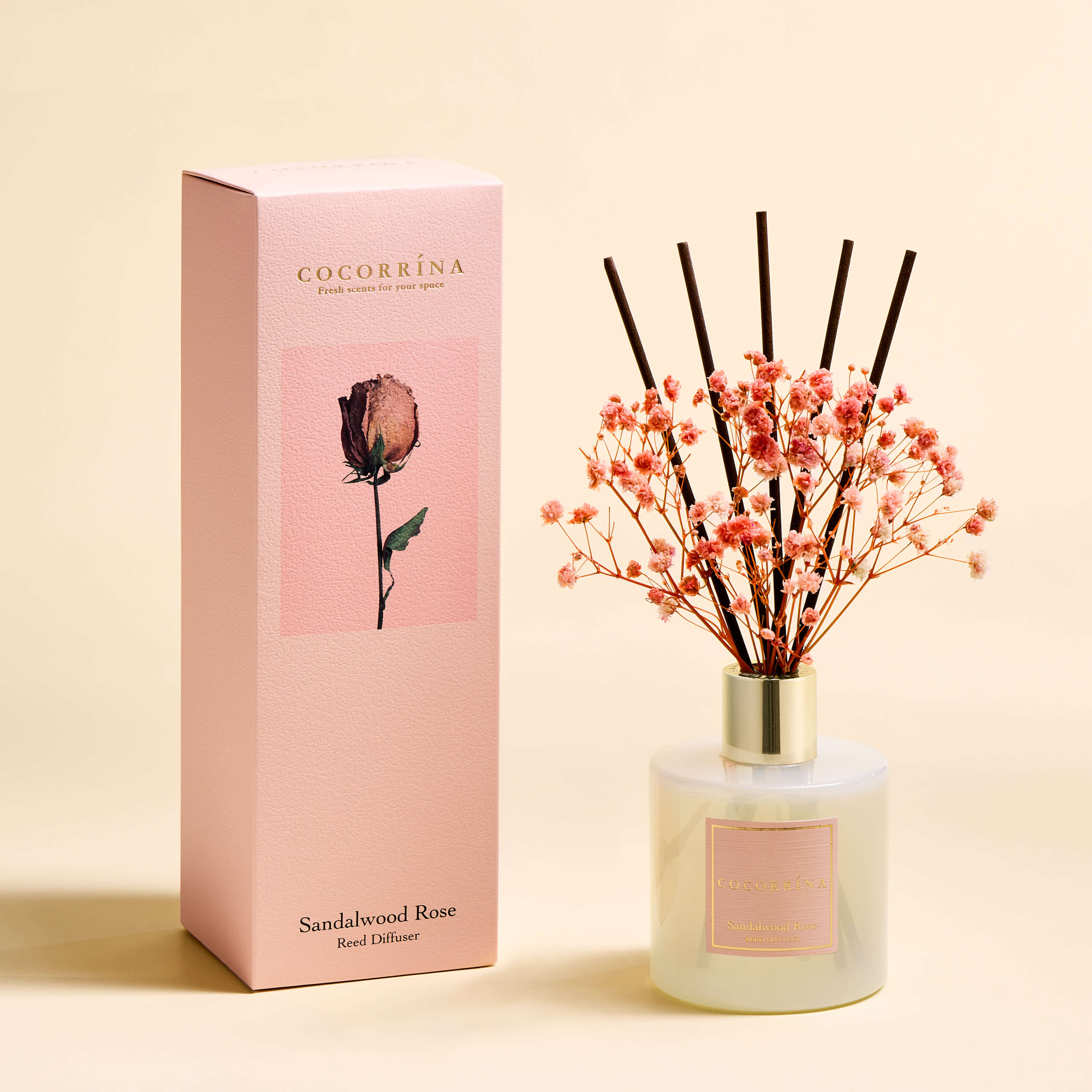 COCORRÍNA Sandelholz-Rosen-Diffusor-Set