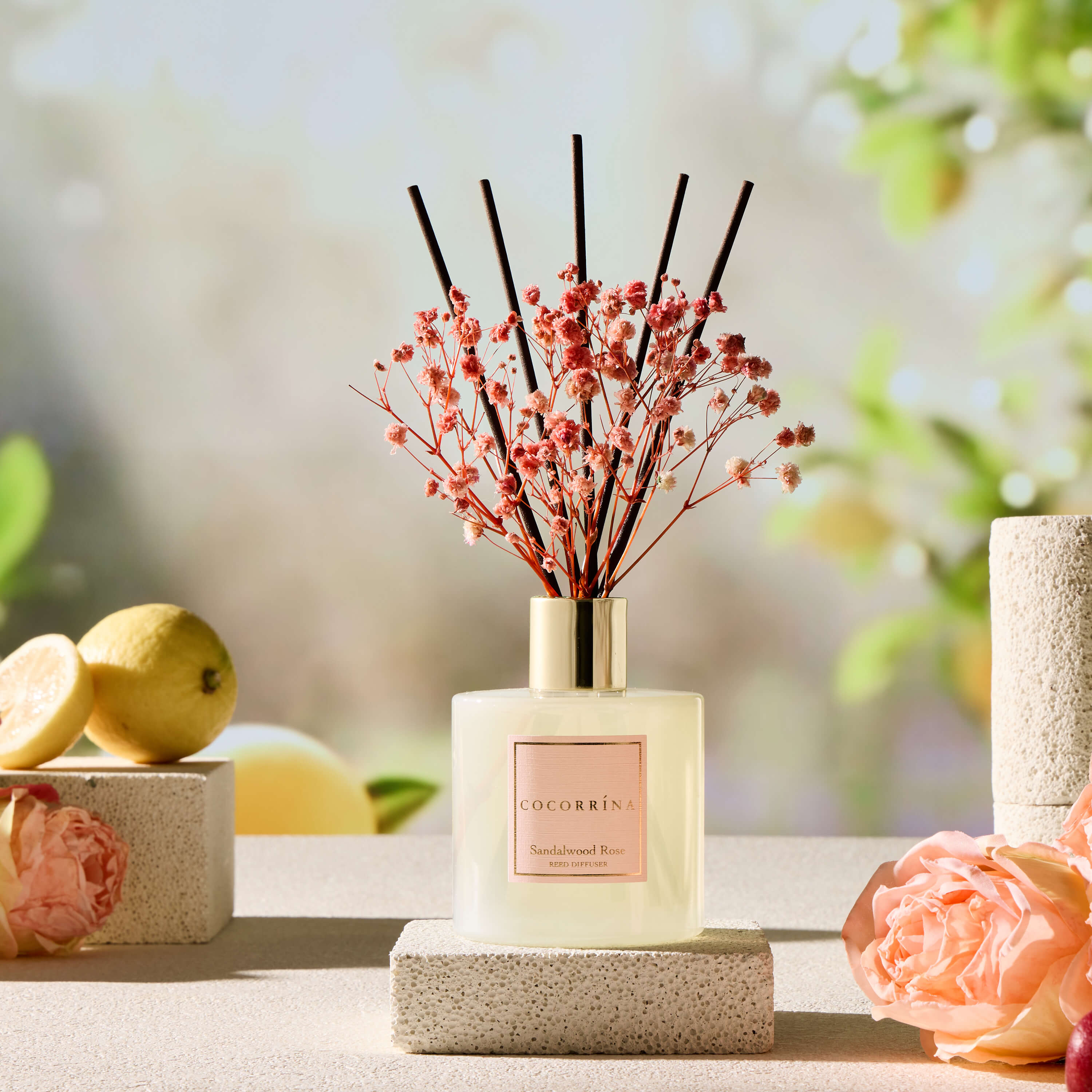 COCORRÍNA Sandalwood Rose Reed Diffuser Set