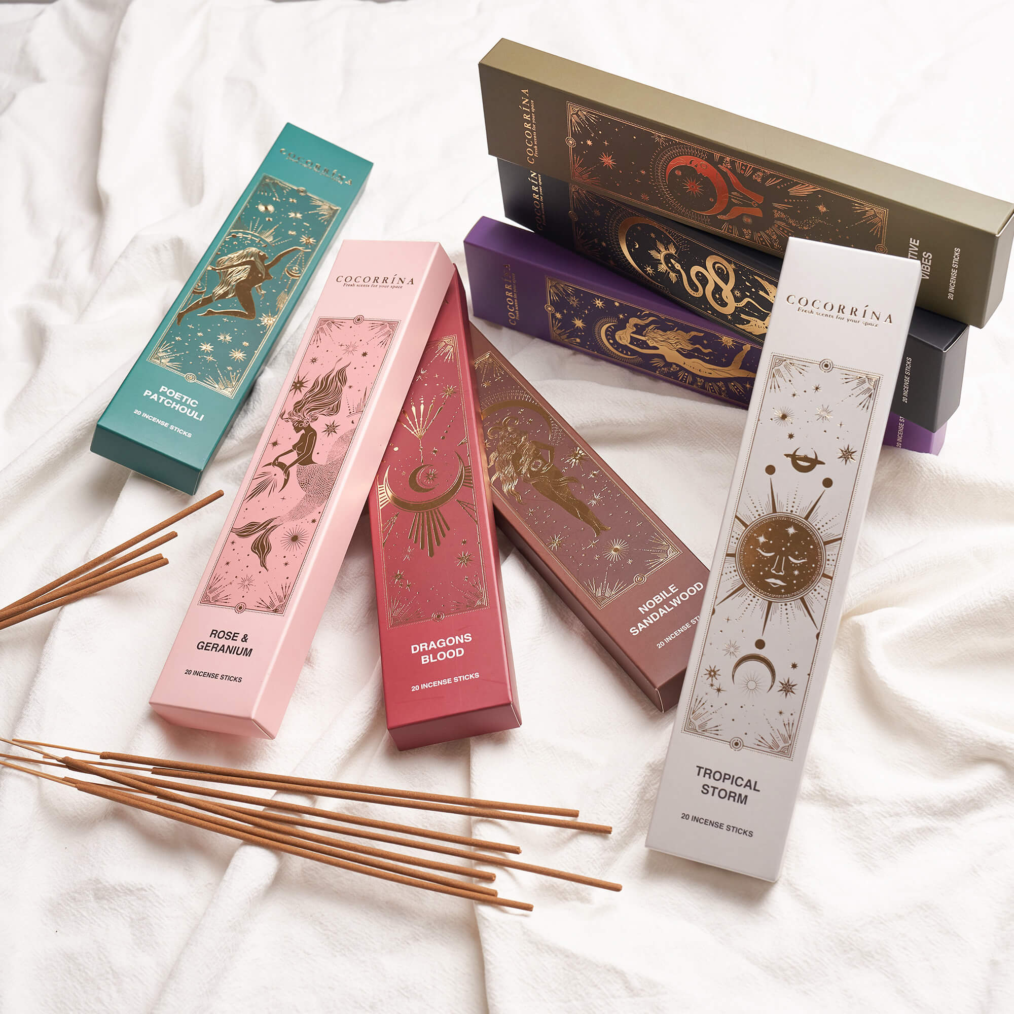 COCORRÍNA Incense Sticks - Set of 8 Insenses (160 Sticks)