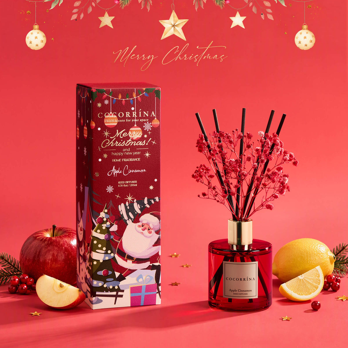 COCORRÍNA Christmas Reed Diffuser Set
