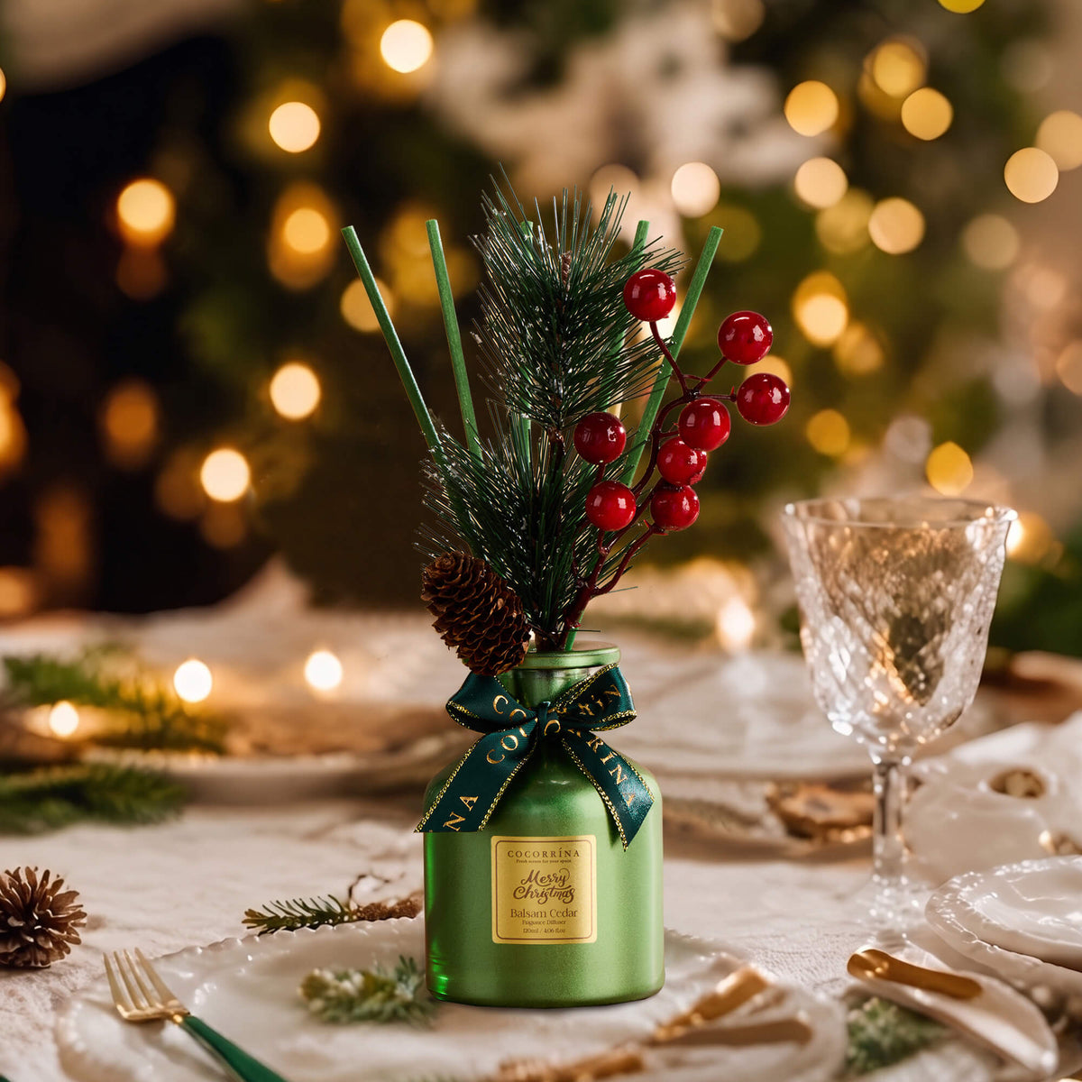 COCORRÍNA Christmas Balsam Cedar Reed Diffuser Set