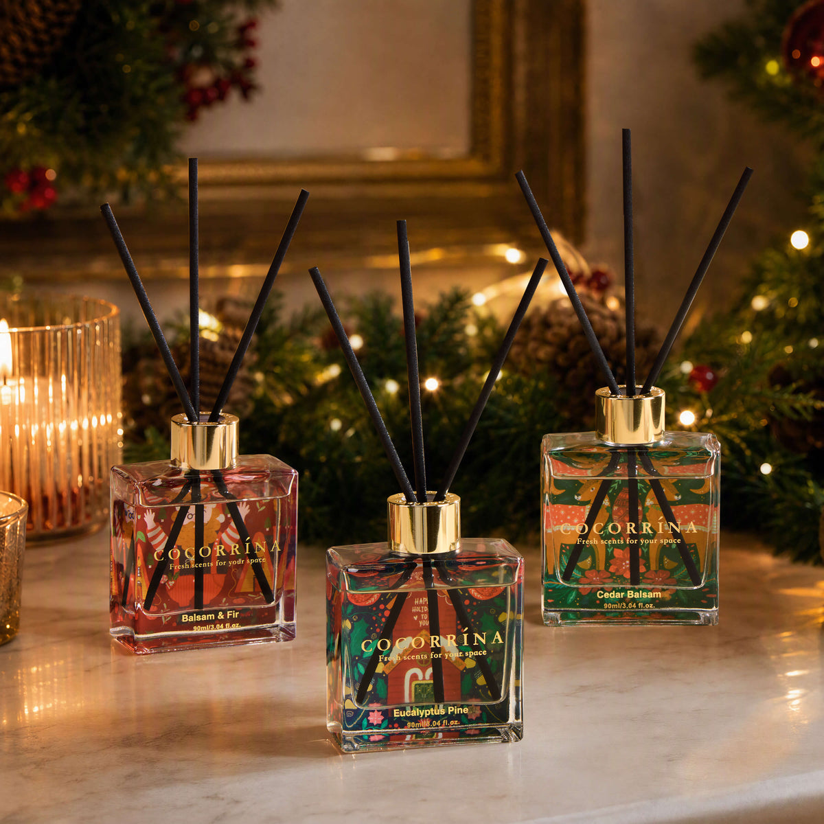 COCORRÍNA Christmas Reed Diffuser Set of 3